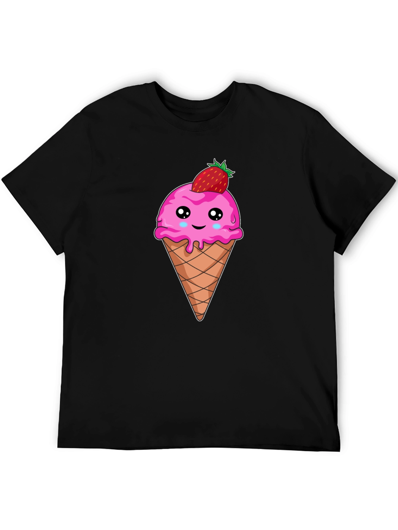 Cute Ice Cream Cone T-Shirt - Strawberry Topping