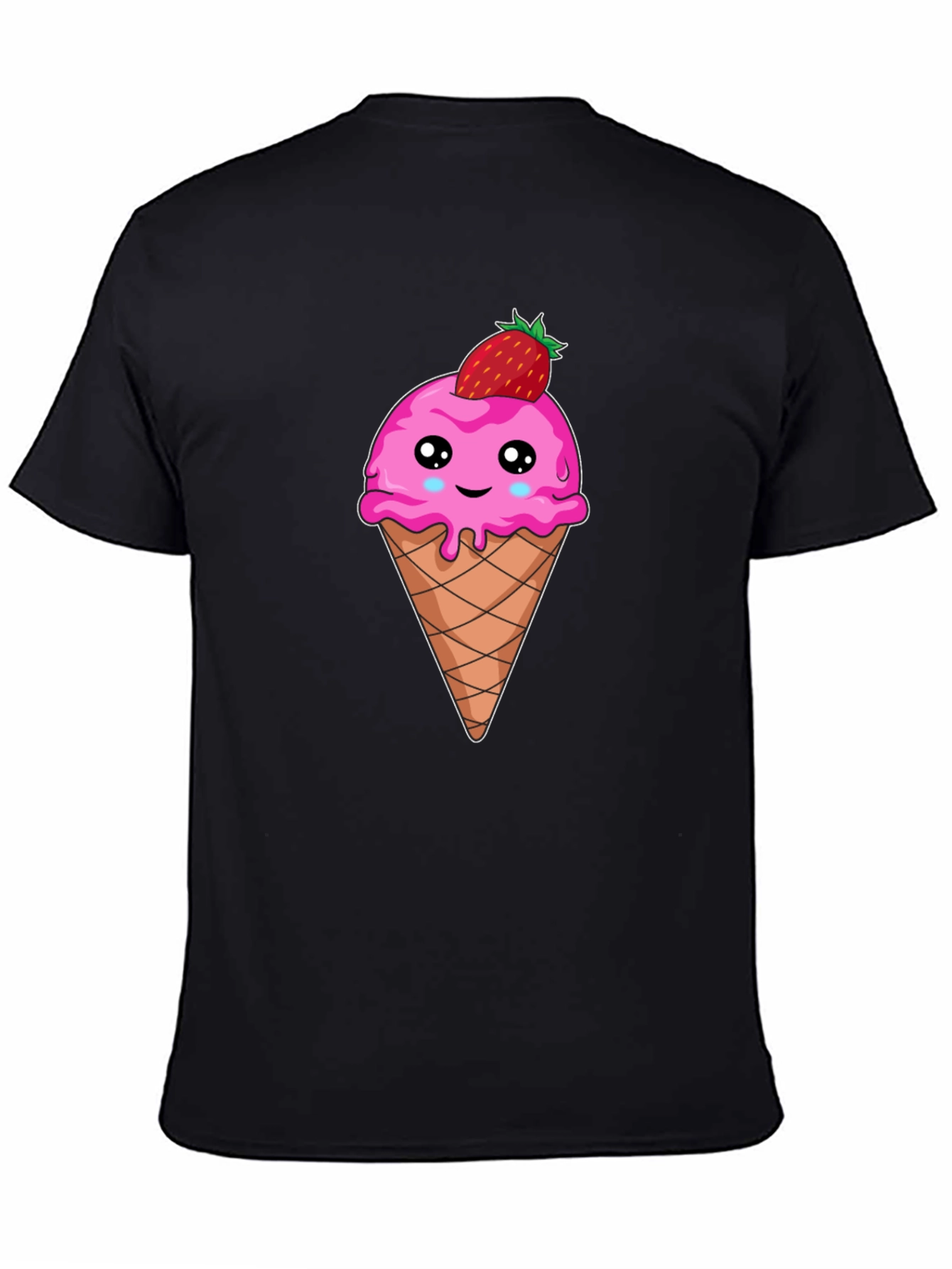 Cute Ice Cream Cone T-Shirt - Strawberry Topping