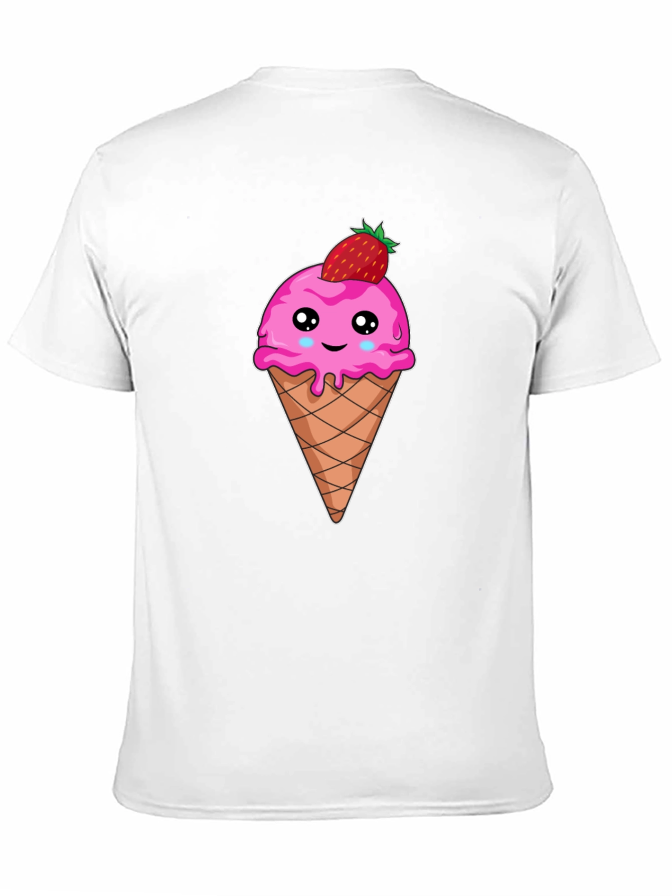 Cute Ice Cream Cone T-Shirt - Strawberry Topping