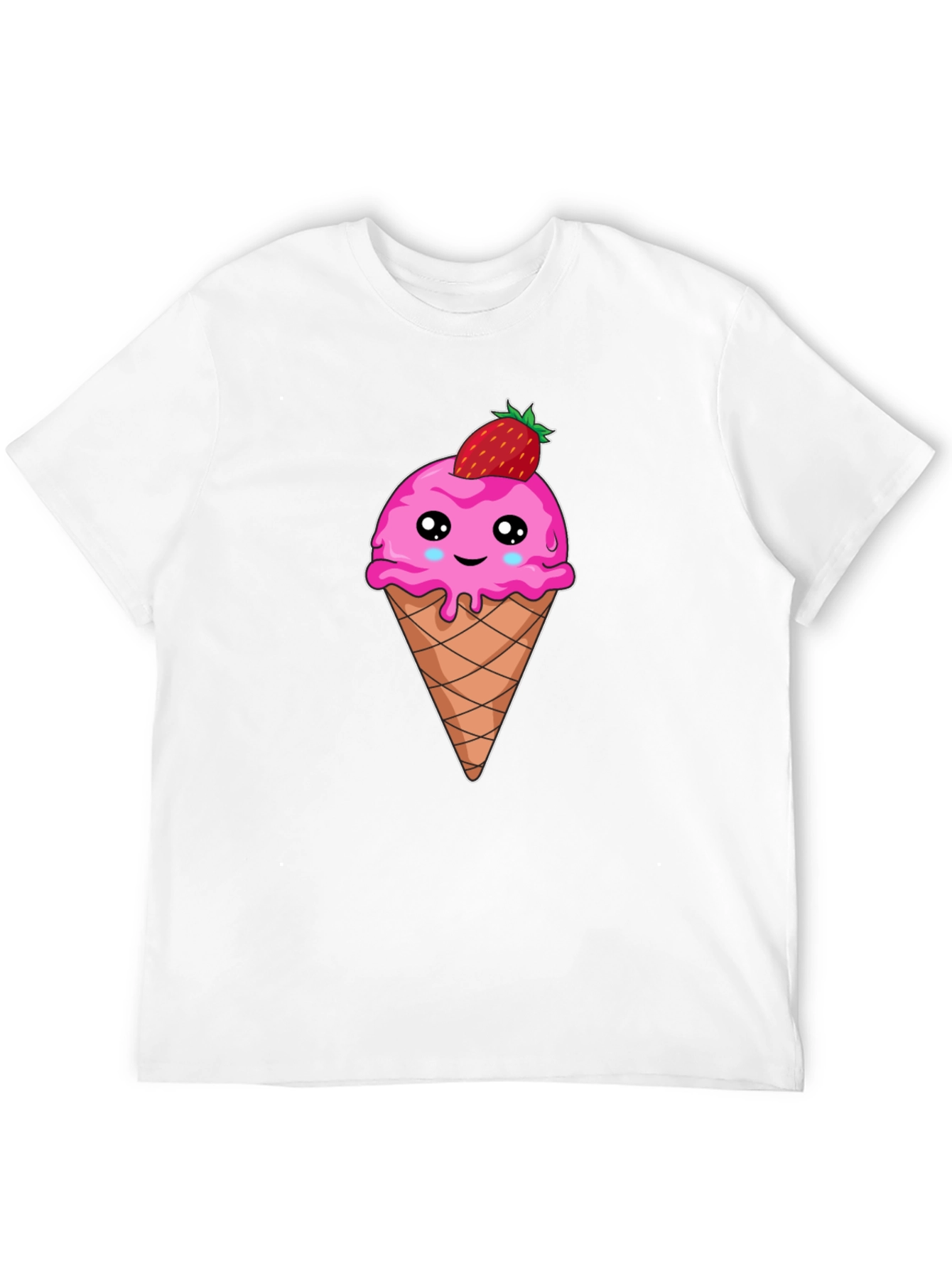 Cute Ice Cream Cone T-Shirt - Strawberry Topping