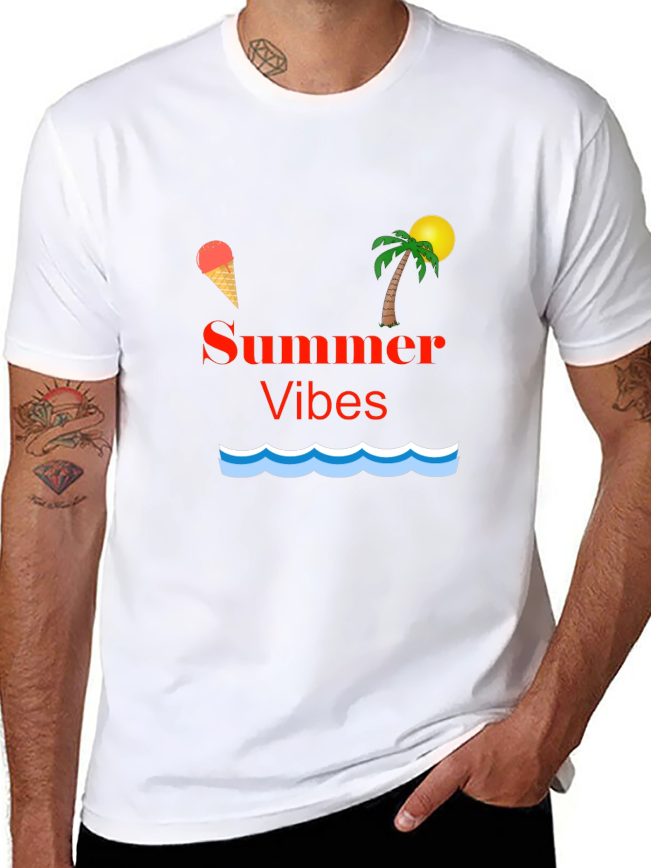Summer Vibes Graphic T-Shirt - Black