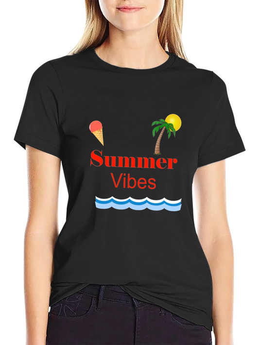Summer Vibes Graphic T-Shirt - Black