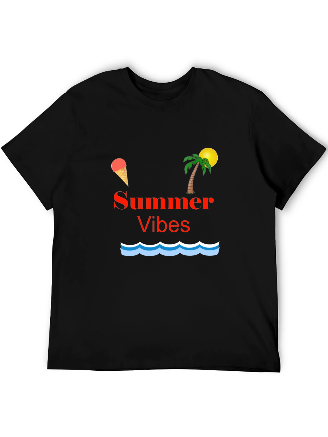 Summer Vibes Graphic T-Shirt - Black