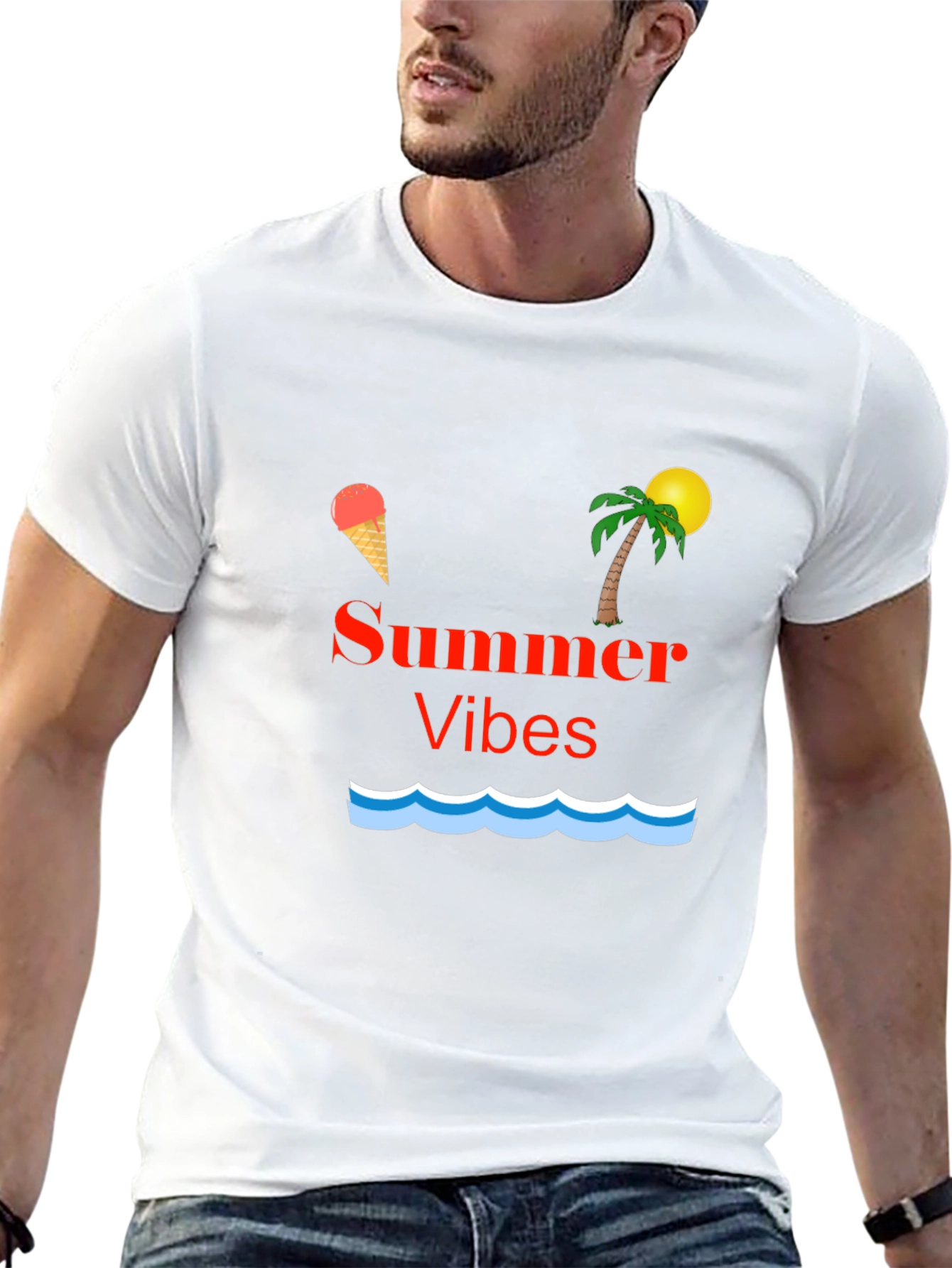 Summer Vibes Graphic T-Shirt - Black