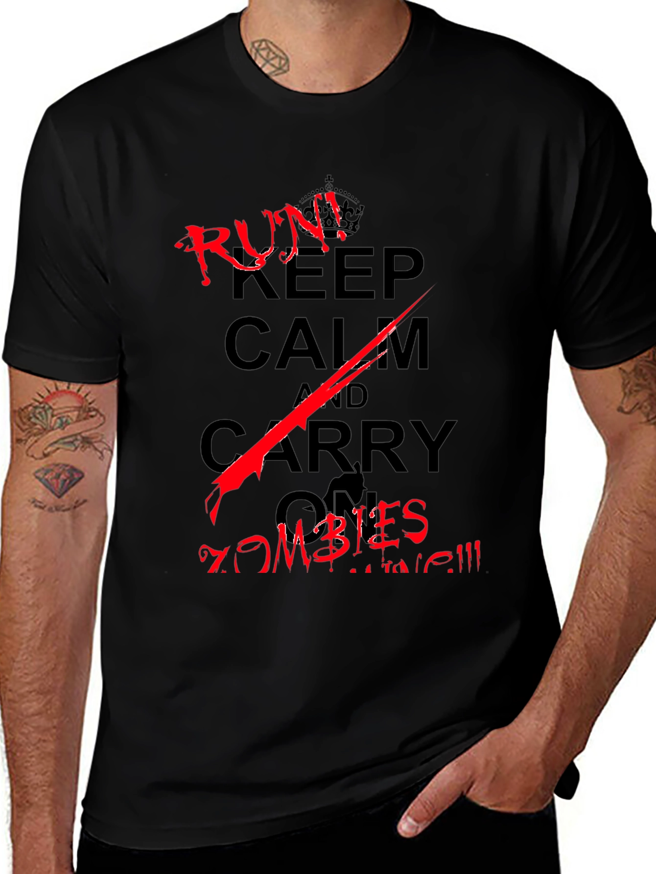 Keep Calm Run From Zombies T-Shirt