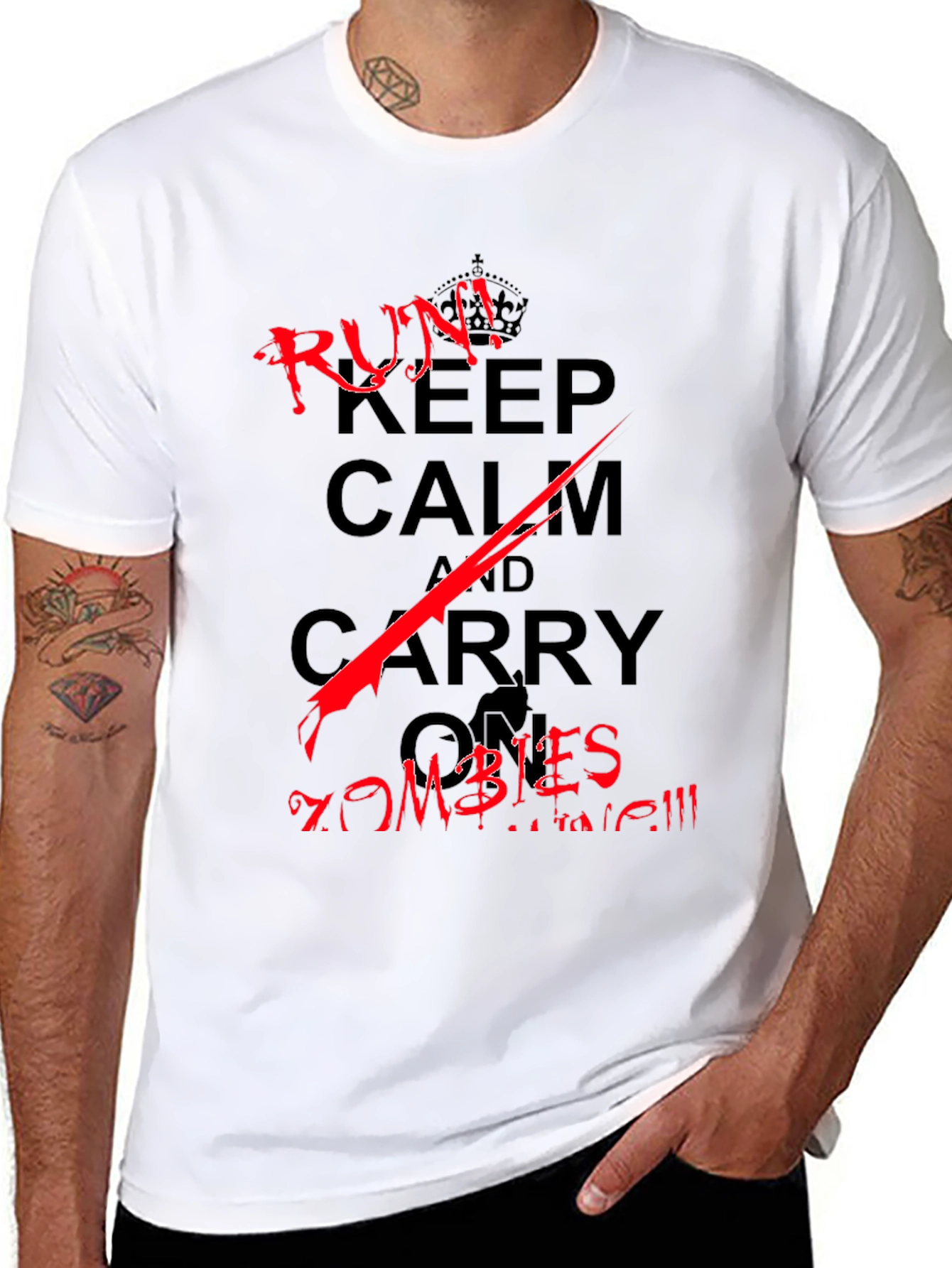 Keep Calm Run From Zombies T-Shirt
