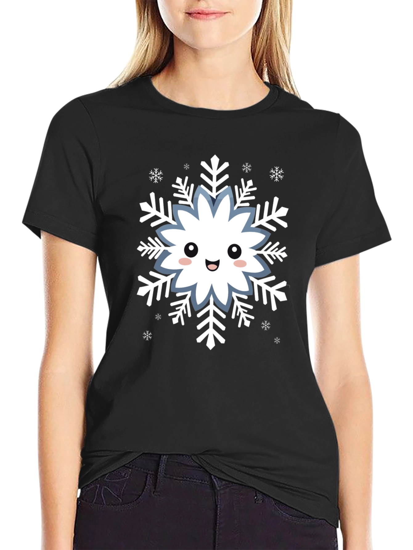 Cute Snowflake Graphic T-Shirt
