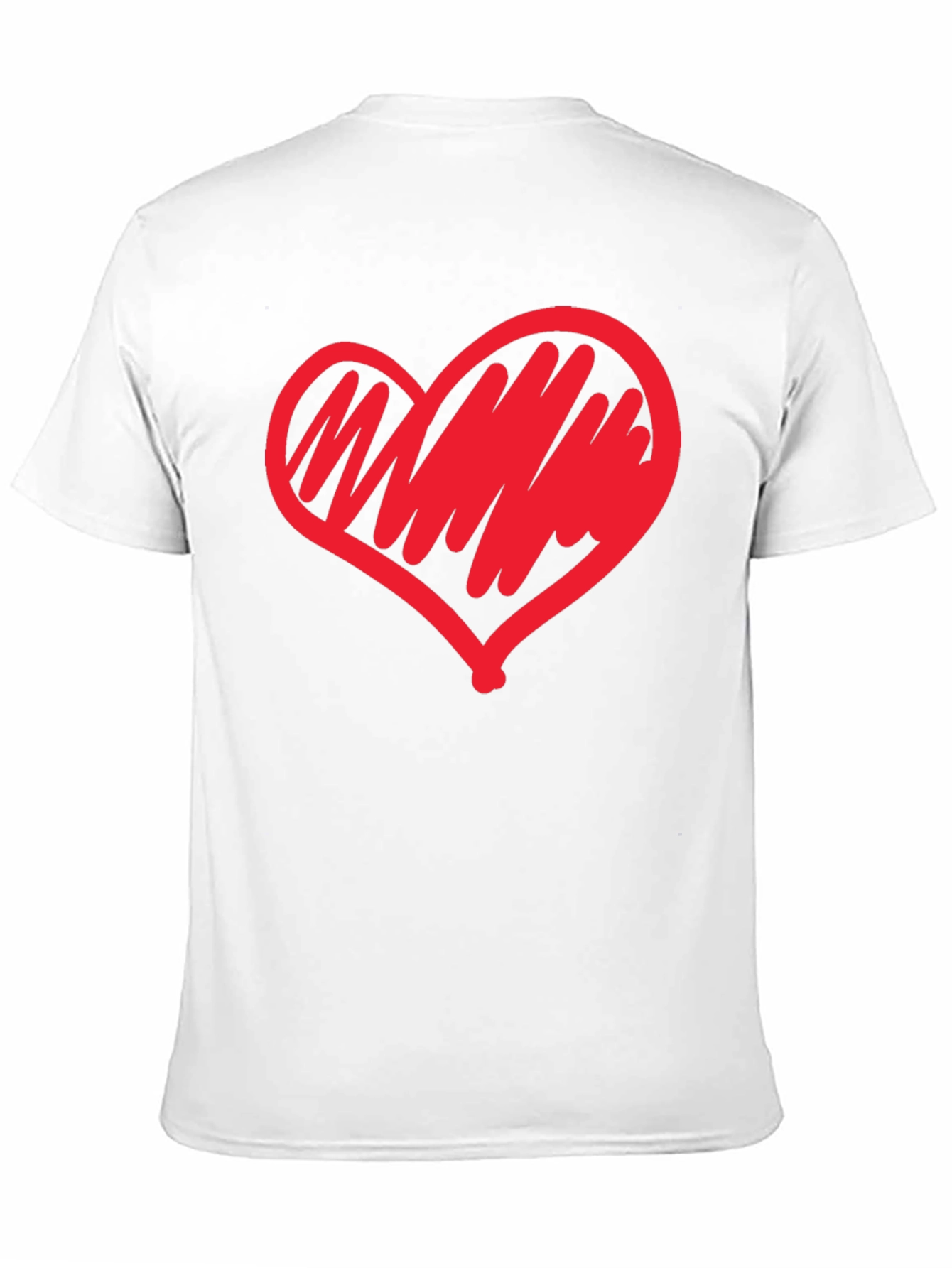 Heart Scribble Graphic Tee - Modern Casual Black T-Shirt