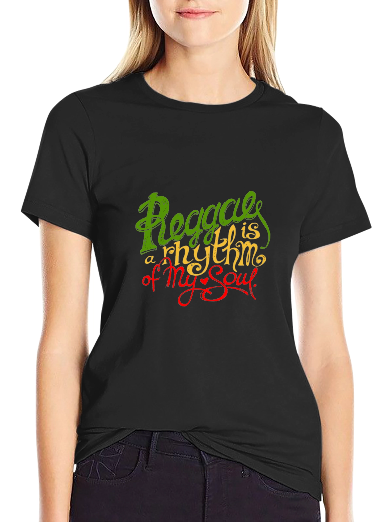 Reggae Rhythm Soul Graphic Black T-Shirt