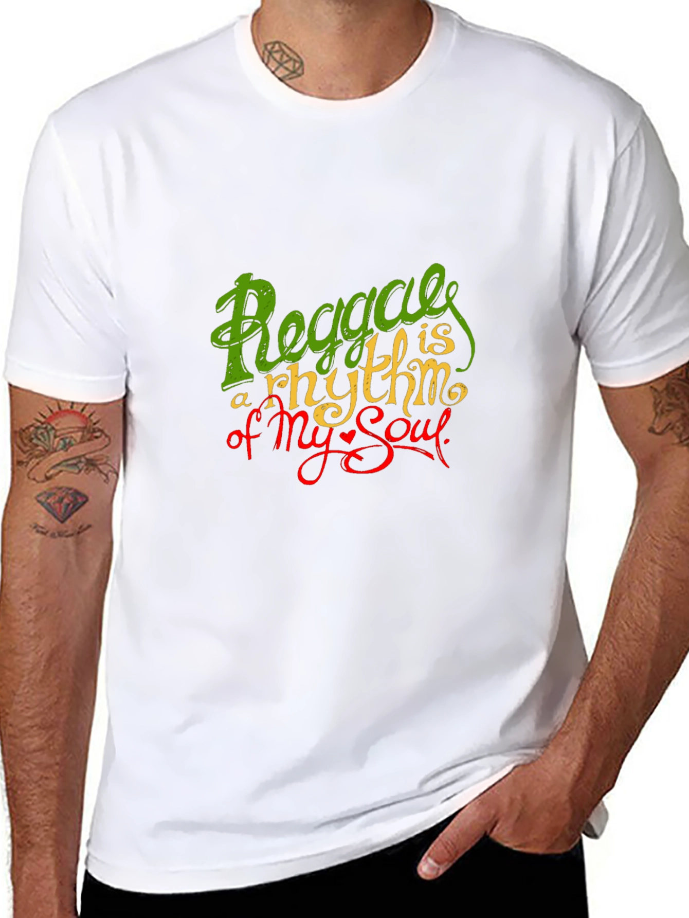 Reggae Rhythm Soul Graphic Black T-Shirt