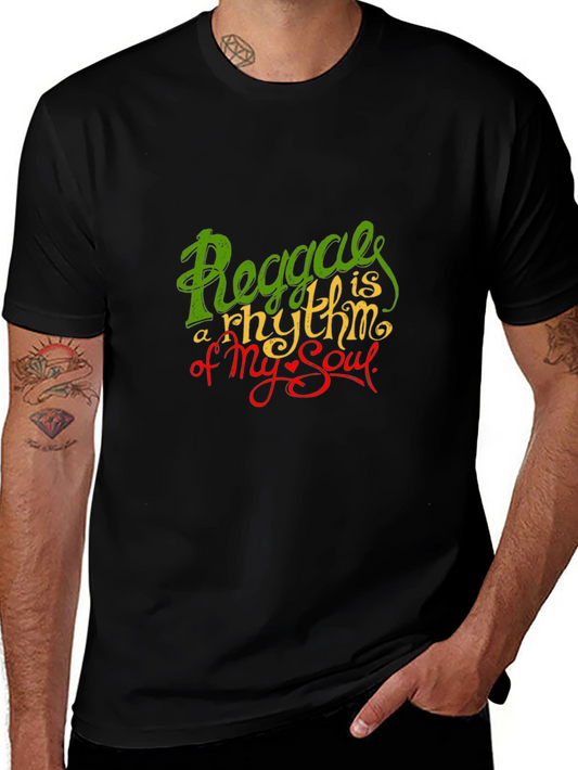 Reggae Rhythm Soul Graphic Black T-Shirt