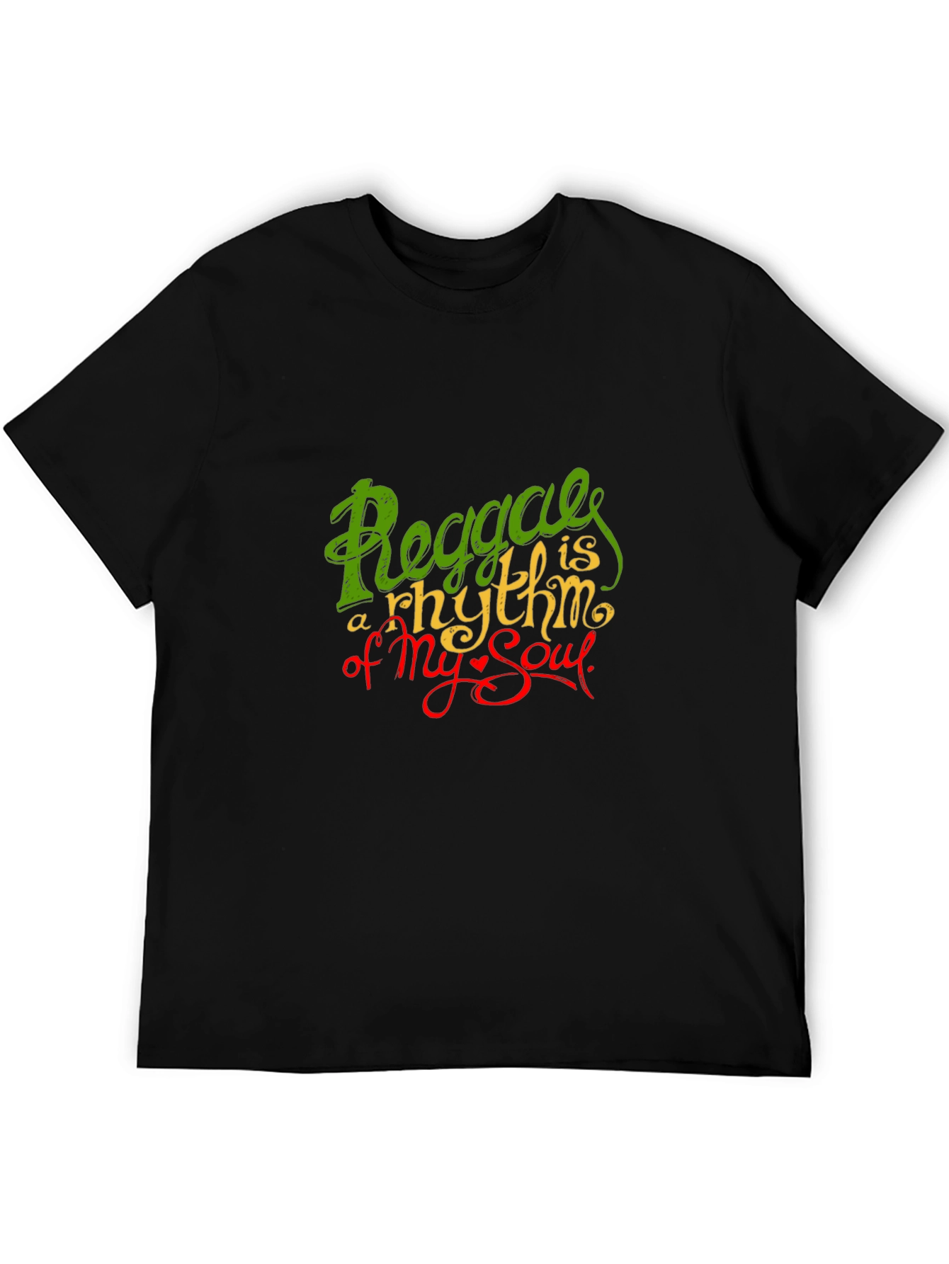 Reggae Rhythm Soul Graphic Black T-Shirt