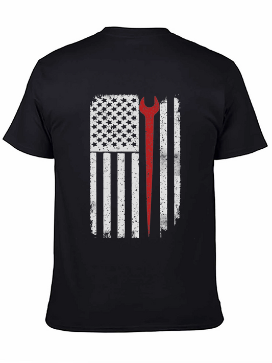 Mechanic American Flag Graphic T-Shirt