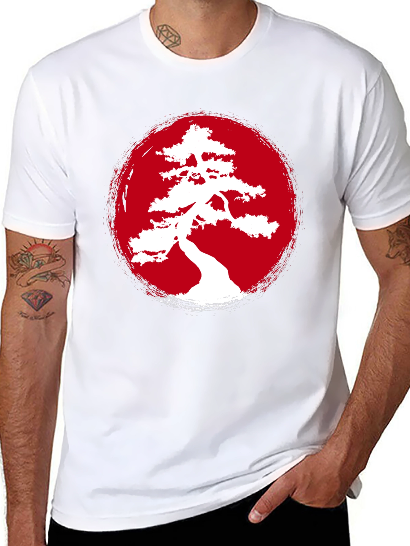Bonsai Tree T-Shirt - Rising Sun Design