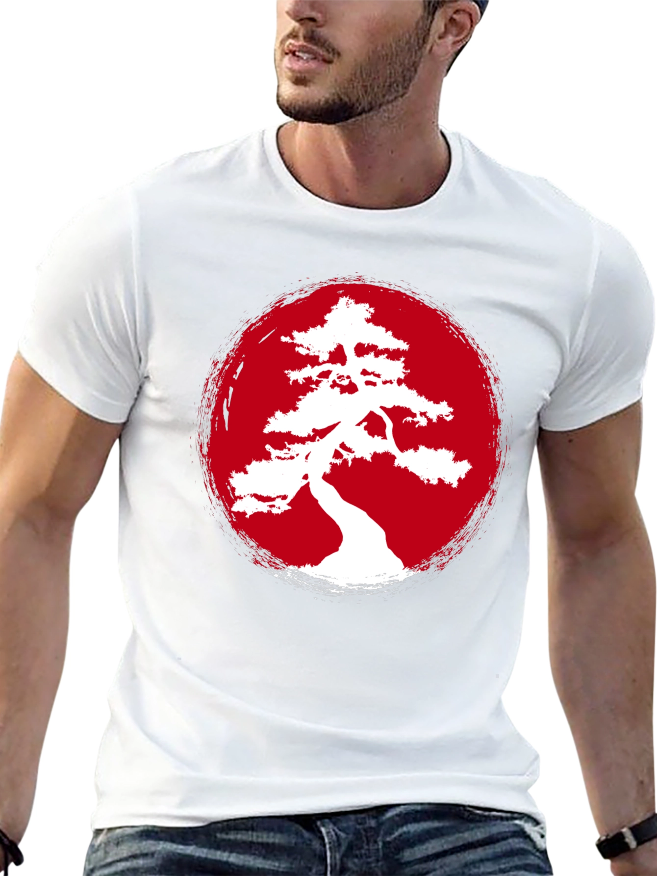 Bonsai Tree T-Shirt - Rising Sun Design
