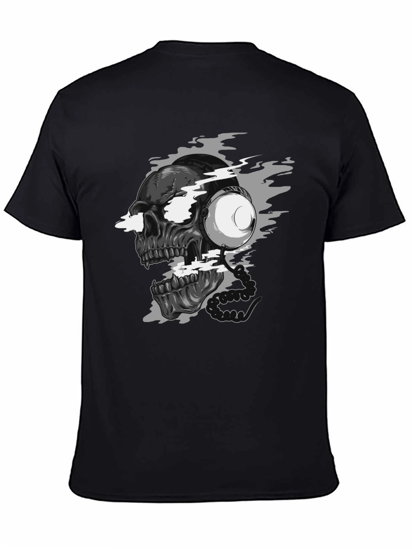 Skull with Headphones Graphic T-Shirt