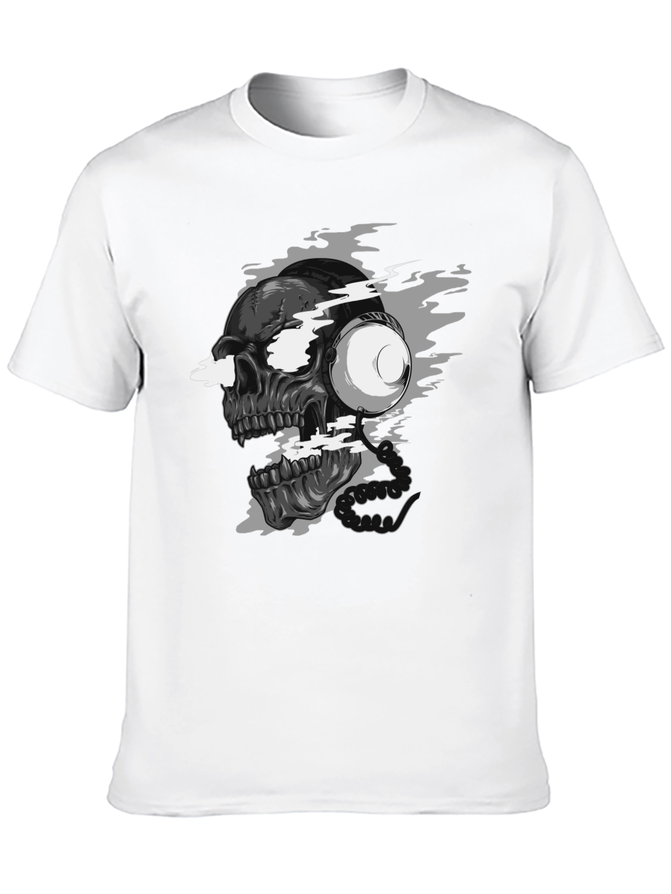 Skull with Headphones Graphic T-Shirt