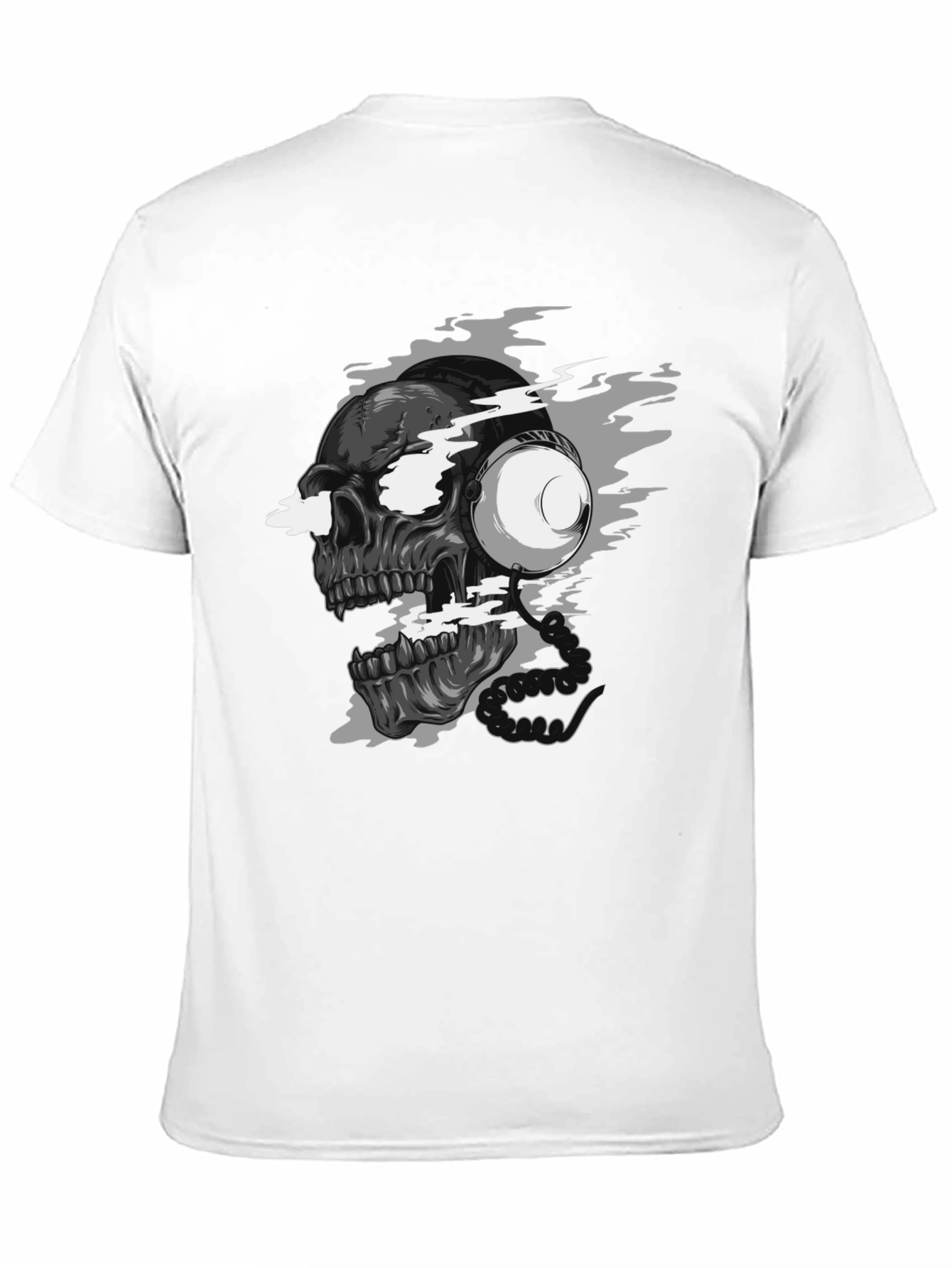 Skull with Headphones Graphic T-Shirt