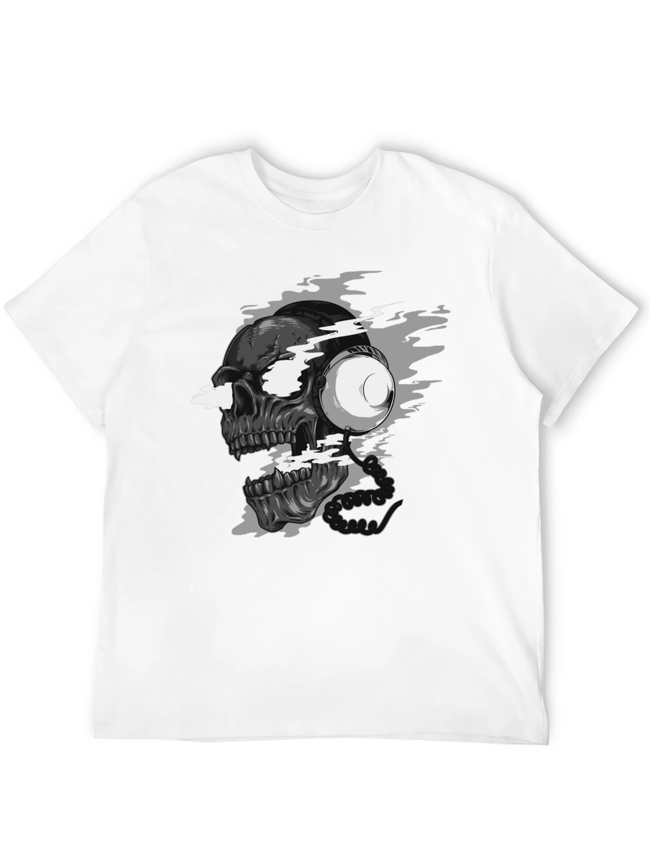 Skull with Headphones Graphic T-Shirt