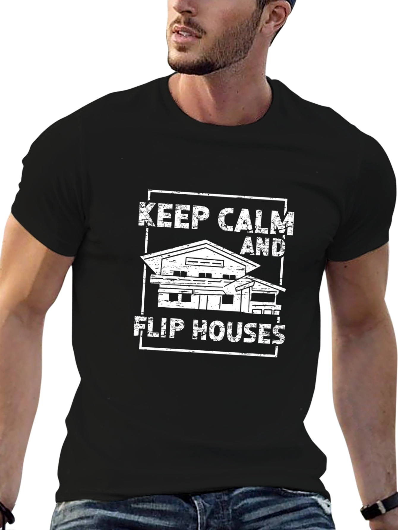 Keep Calm Flip Houses T-Shirt Black