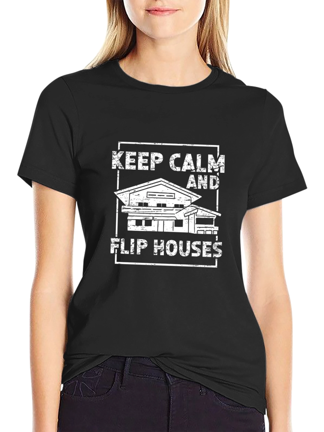 Keep Calm Flip Houses T-Shirt Black
