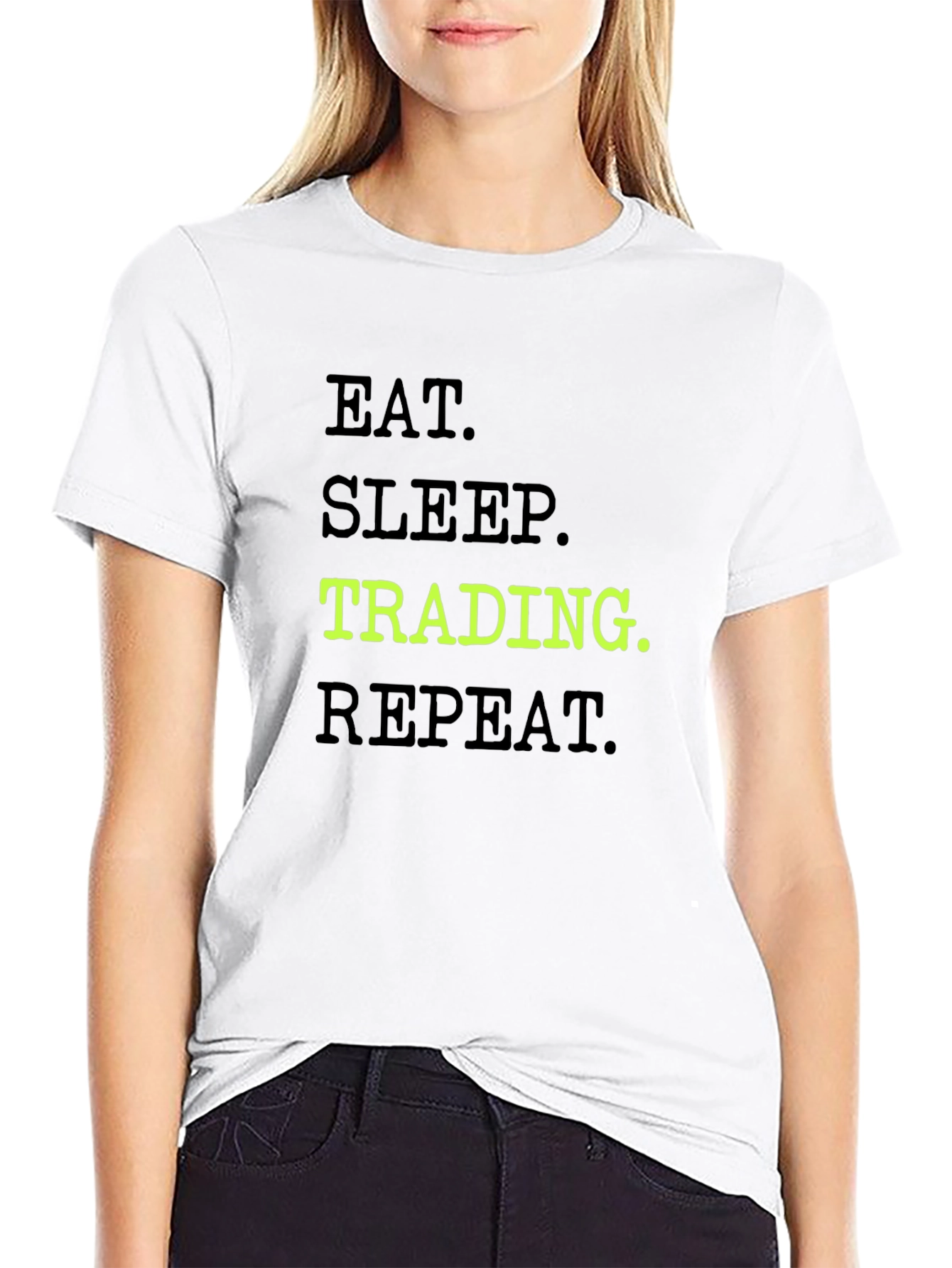 Eat Sleep Trading Repeat Black Graphic Tee