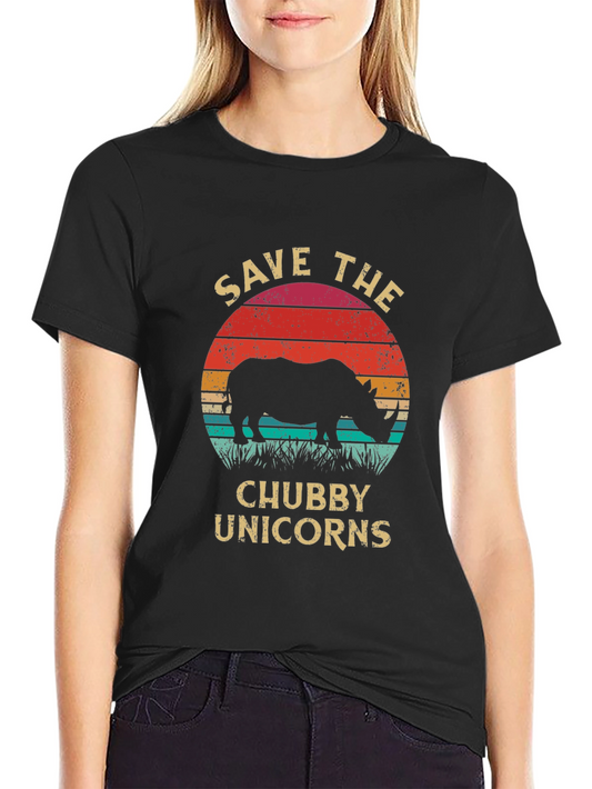 Save the Chubby Unicorns T-Shirt - Rhino Graphic Tee