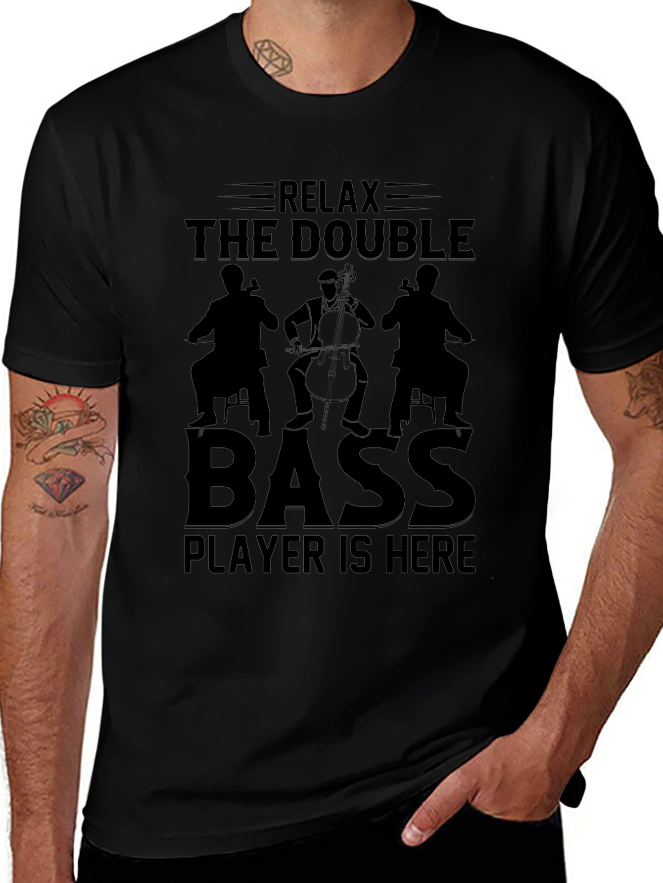 Relax Double Bass Player T-Shirt - Music Tee