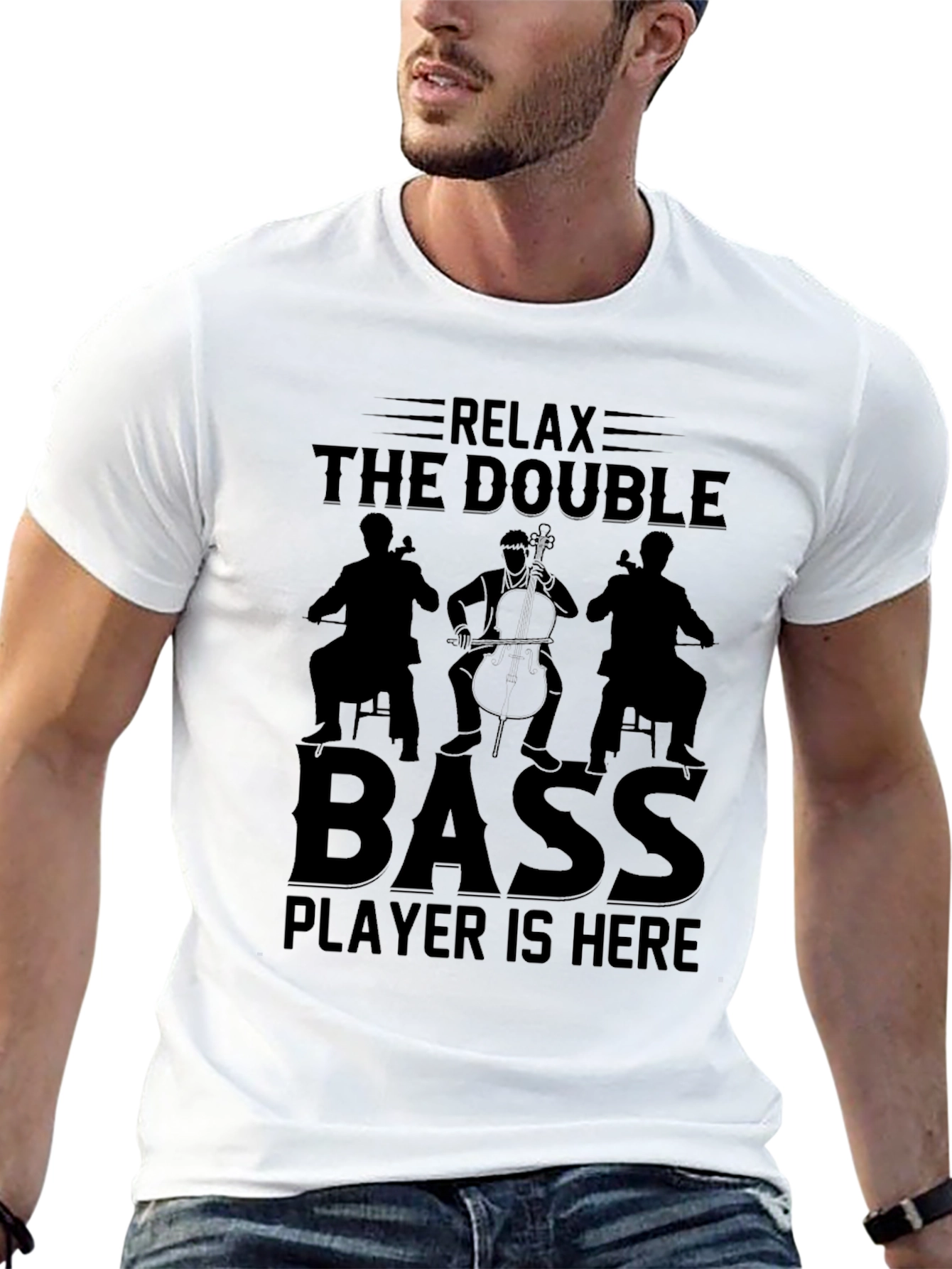 Relax Double Bass Player T-Shirt - Music Tee