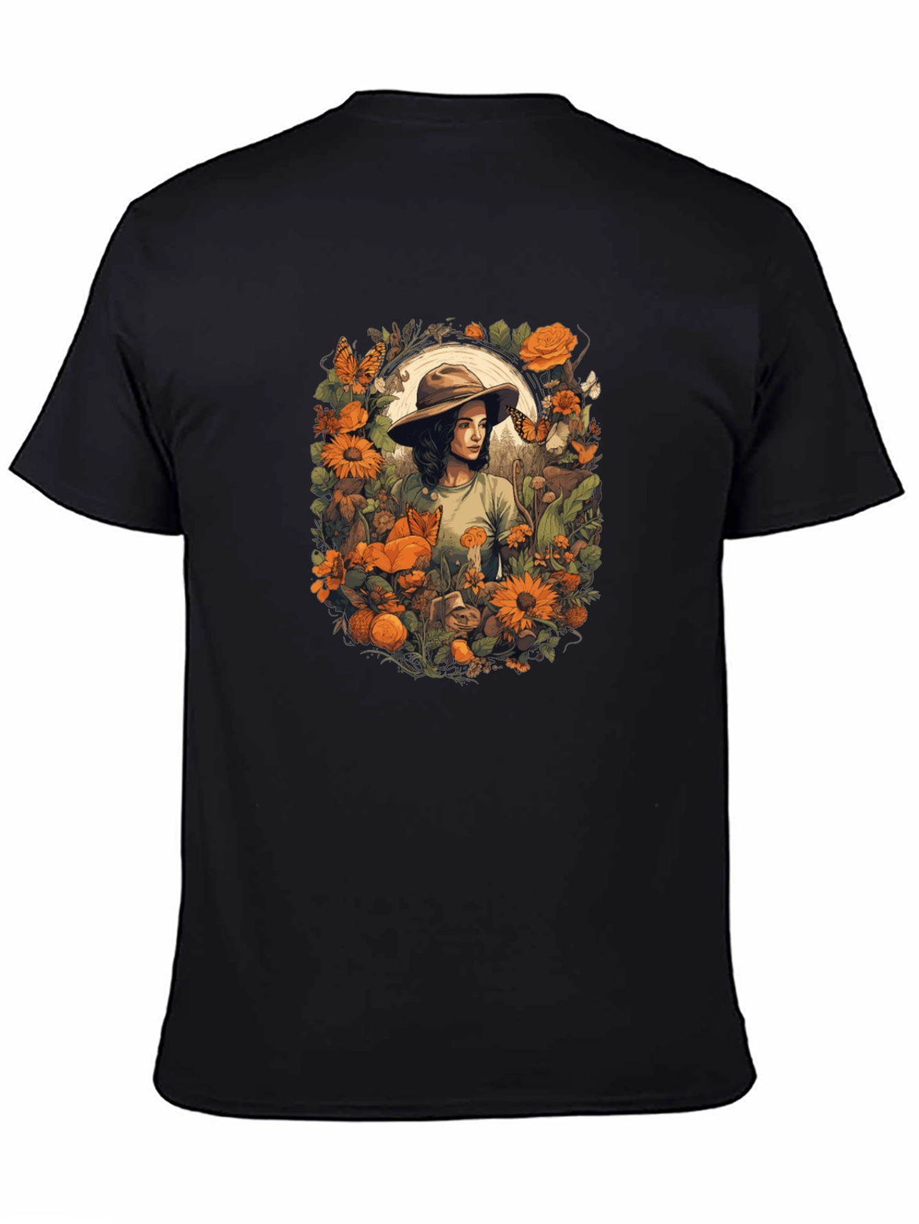 Nature Girl Graphic Tee - Artistic Botanical Design