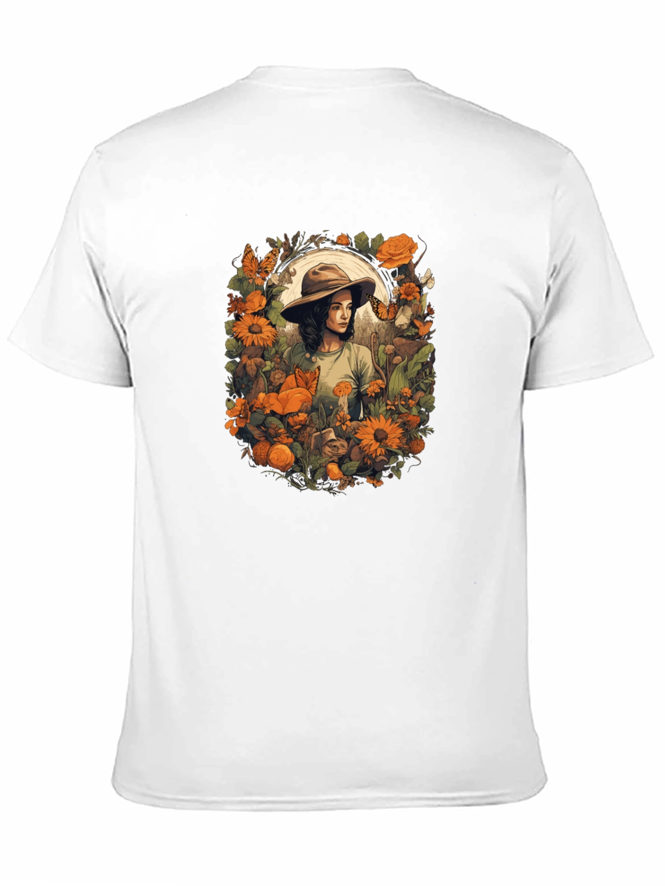 Nature Girl Graphic Tee - Artistic Botanical Design