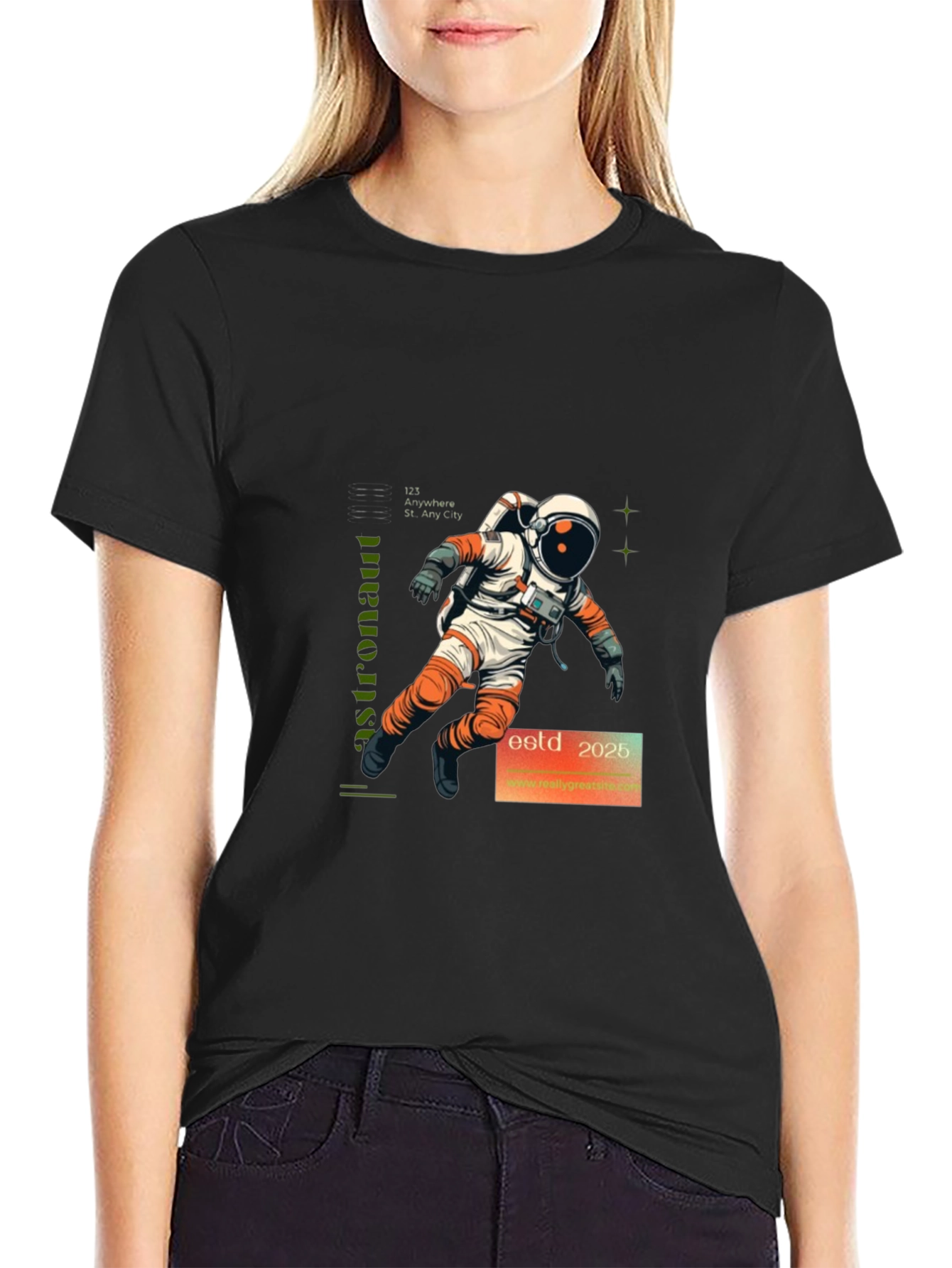 Astronaut Graphic Print T-Shirt