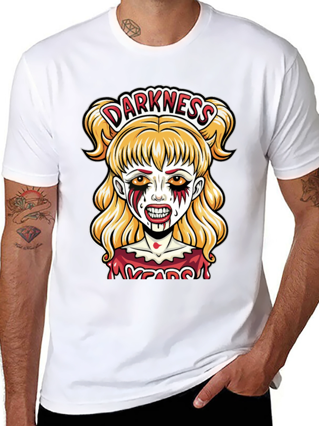 Darkness Girl Graphic Tee - Horror T-Shirt