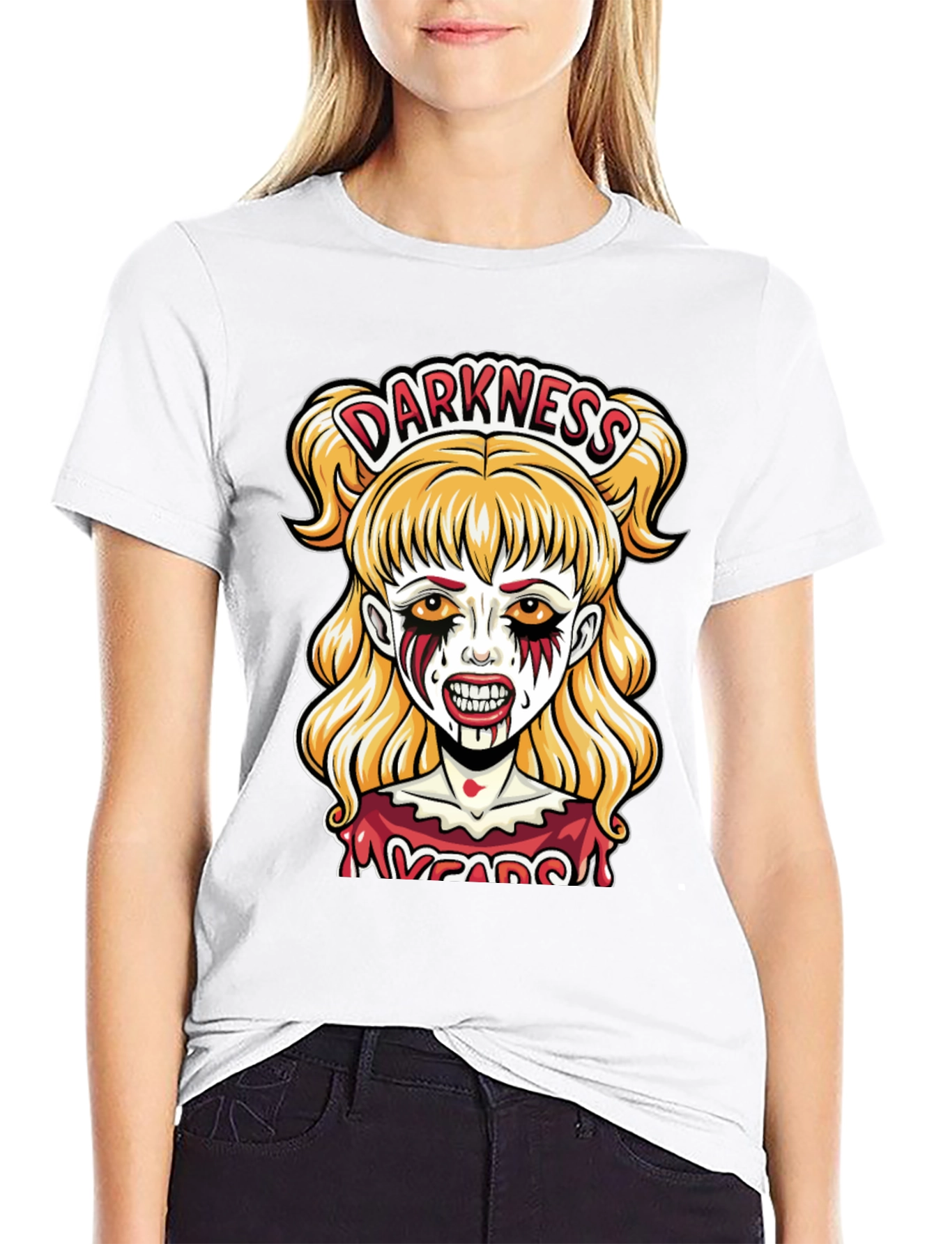 Darkness Girl Graphic Tee - Horror T-Shirt