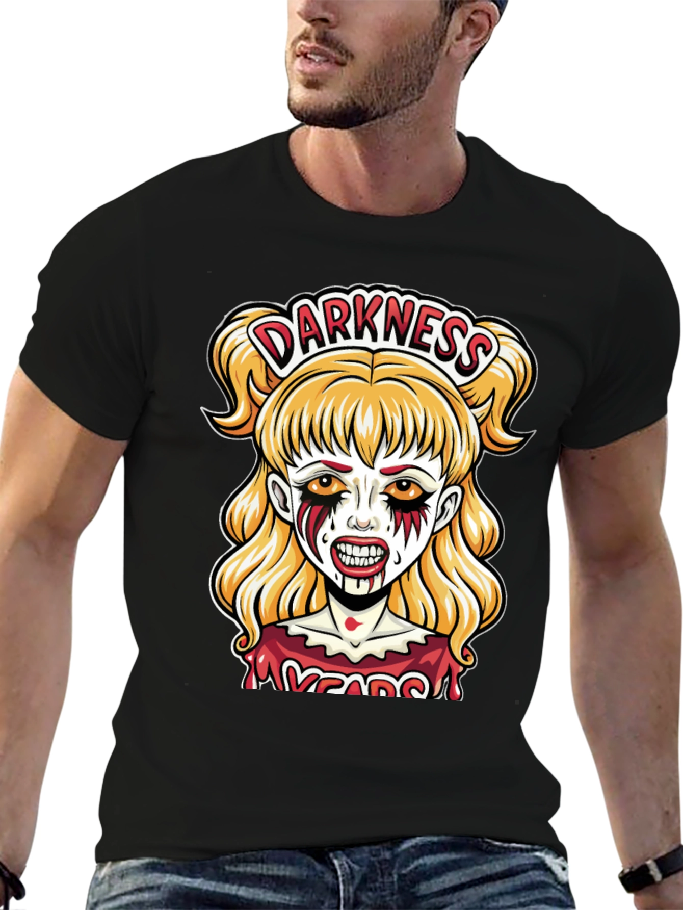 Darkness Girl Graphic Tee - Horror T-Shirt