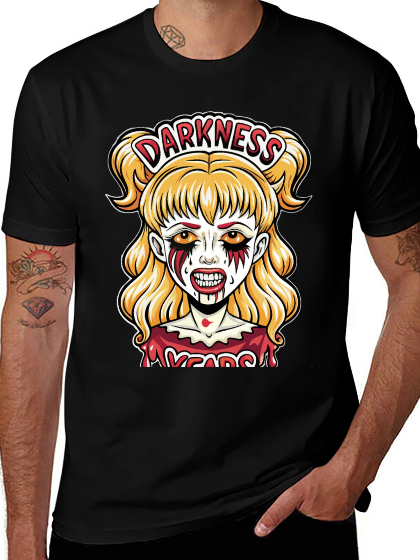 Darkness Girl Graphic Tee - Horror T-Shirt