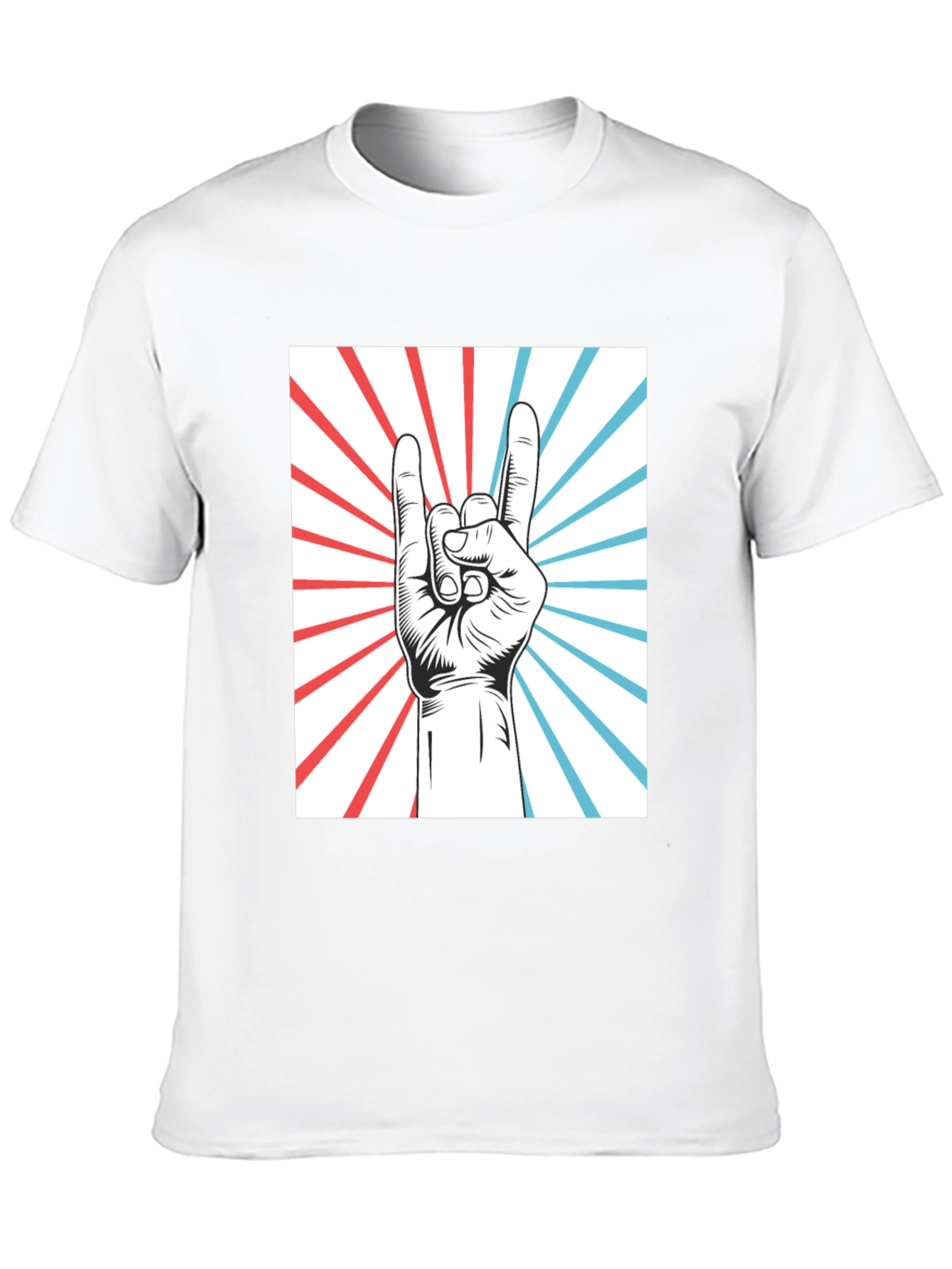 Rock On Hand Graphic Tee - Black Cotton T-Shirt