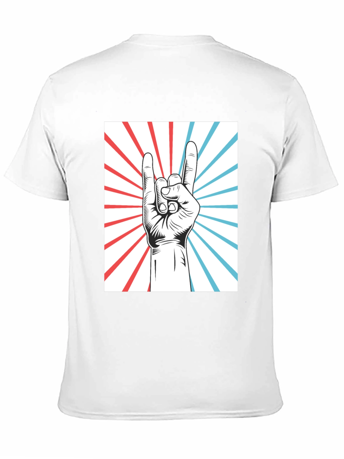 Rock On Hand Graphic Tee - Black Cotton T-Shirt