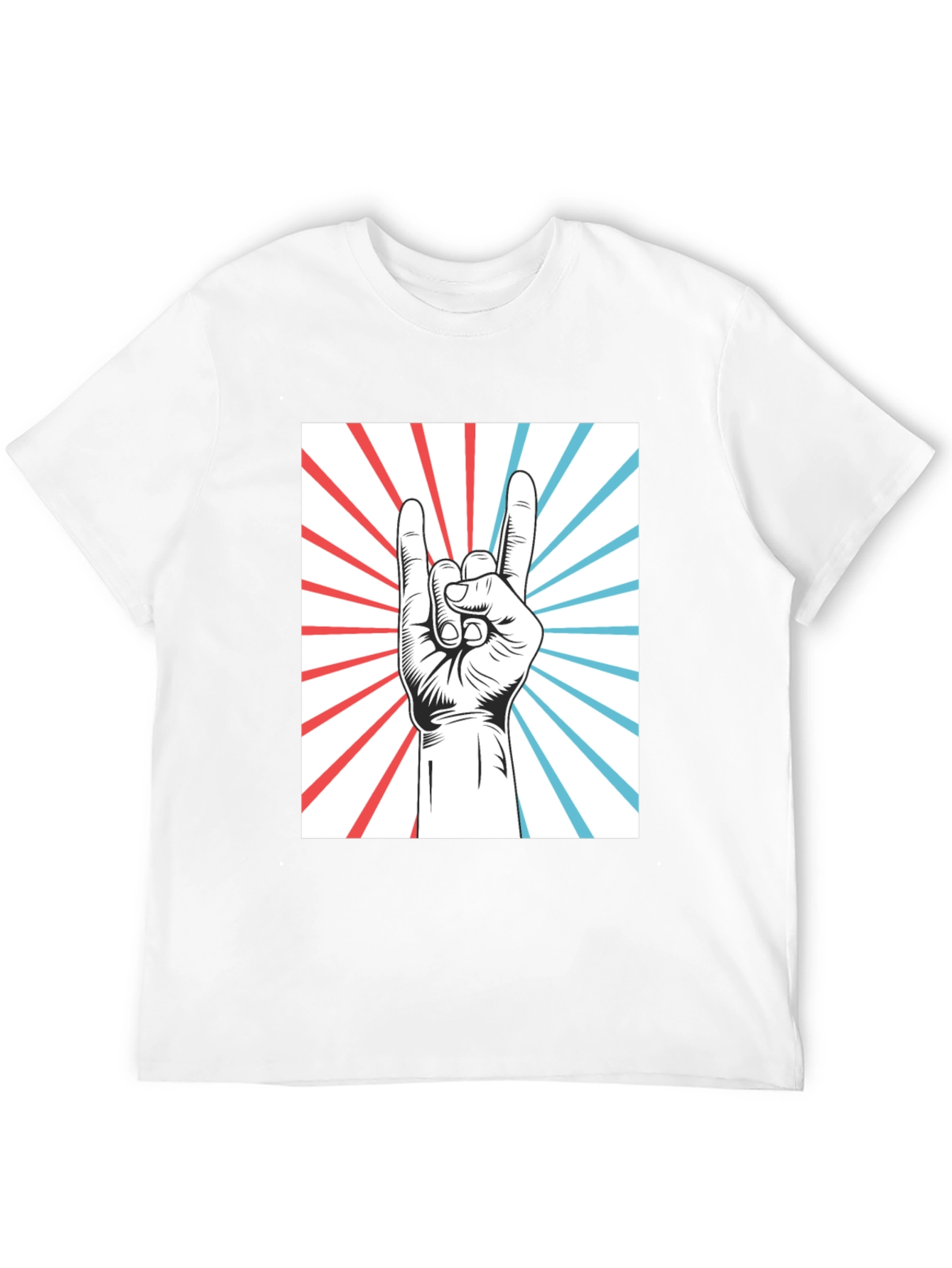 Rock On Hand Graphic Tee - Black Cotton T-Shirt