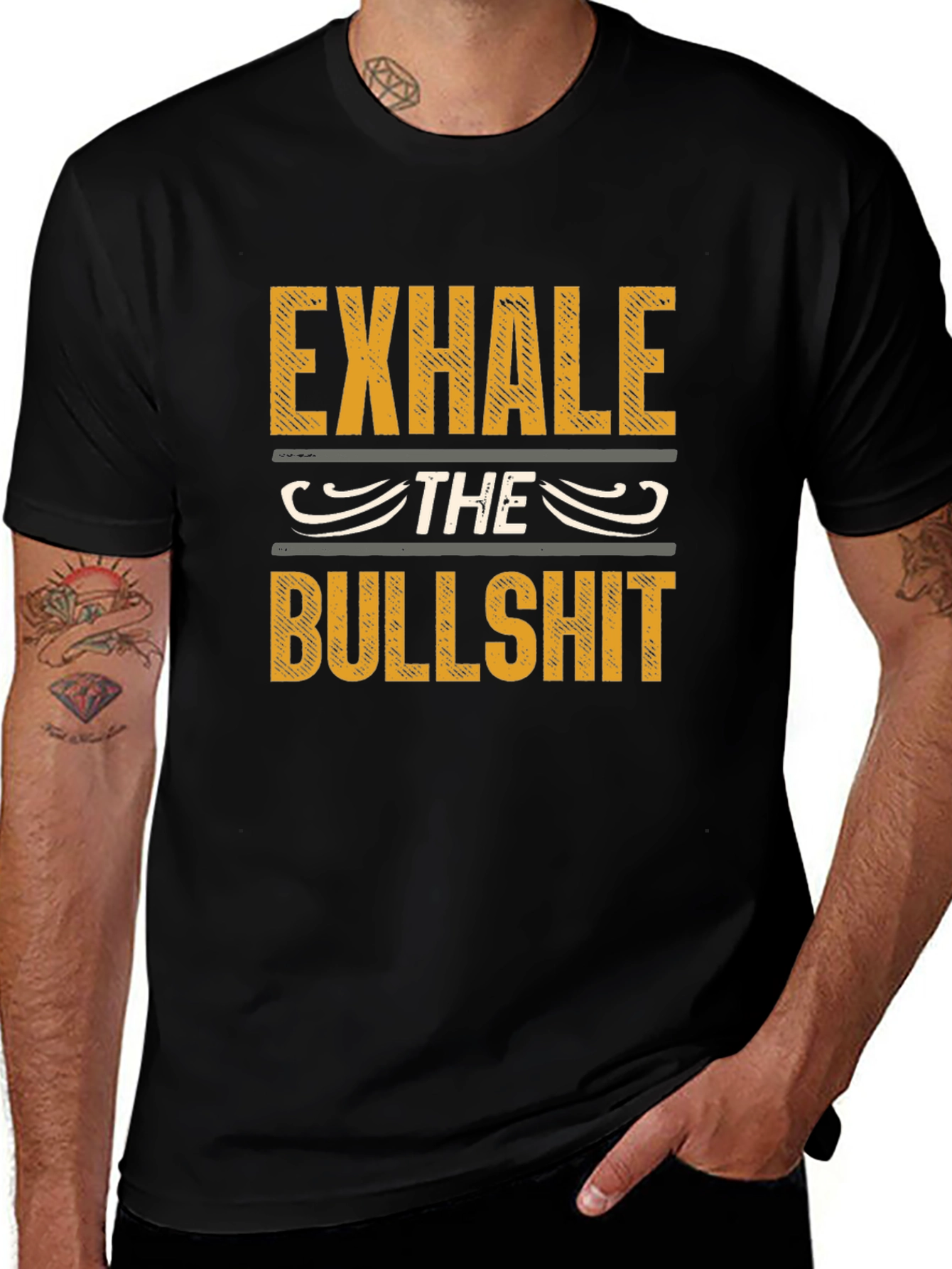 Exhale The Bullshit Graphic Print Tee
