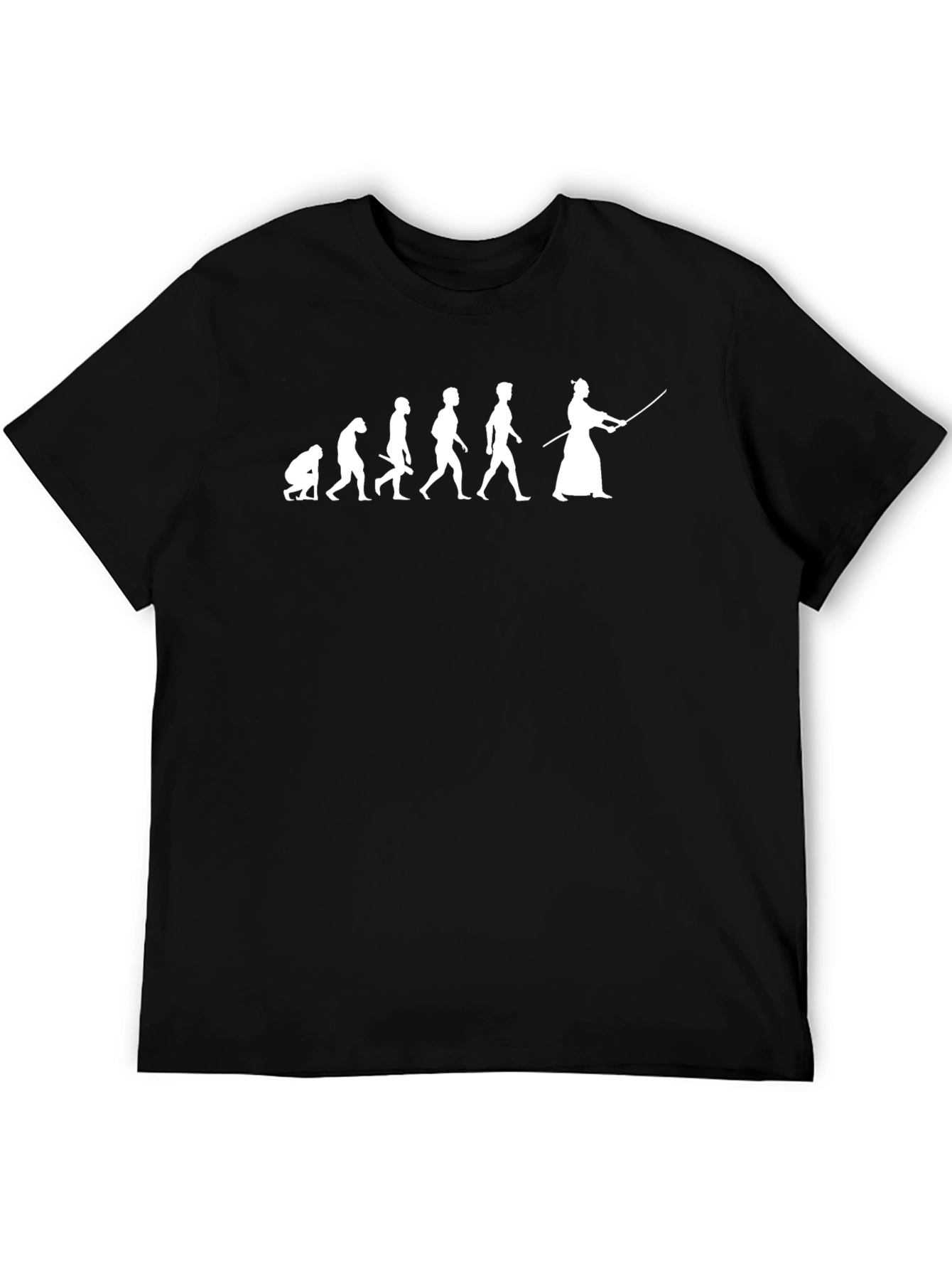 Evolution of Man to Samurai Graphic T-Shirt