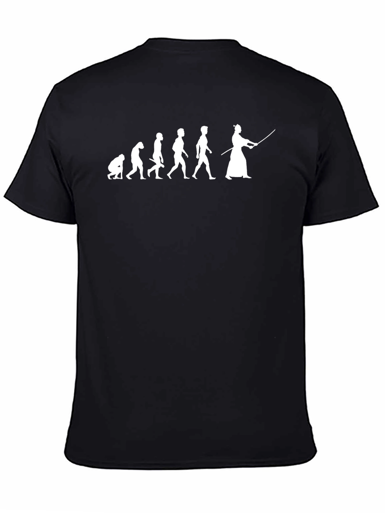 Evolution of Man to Samurai Graphic T-Shirt