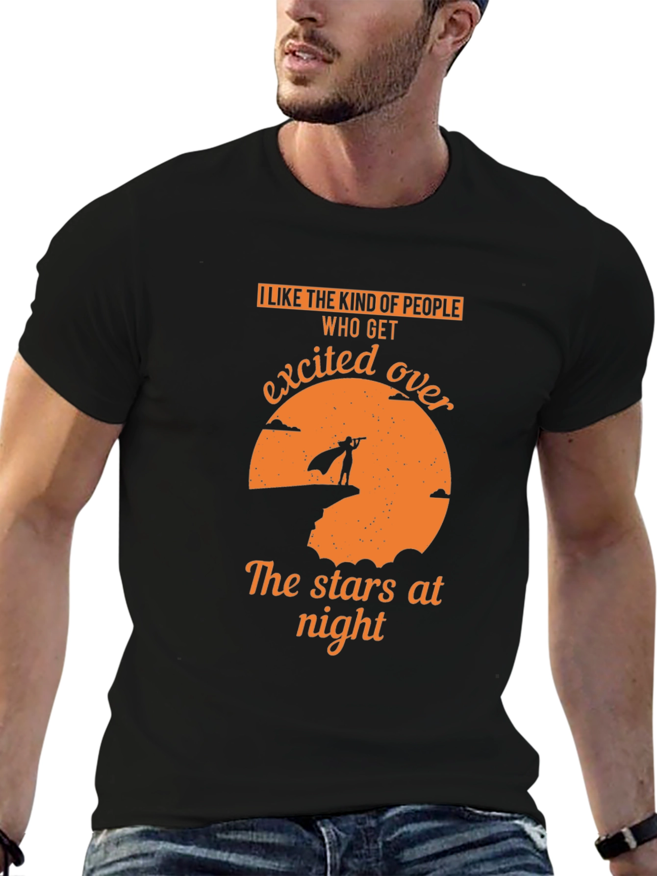 Excited Over Stars T-Shirt - Black