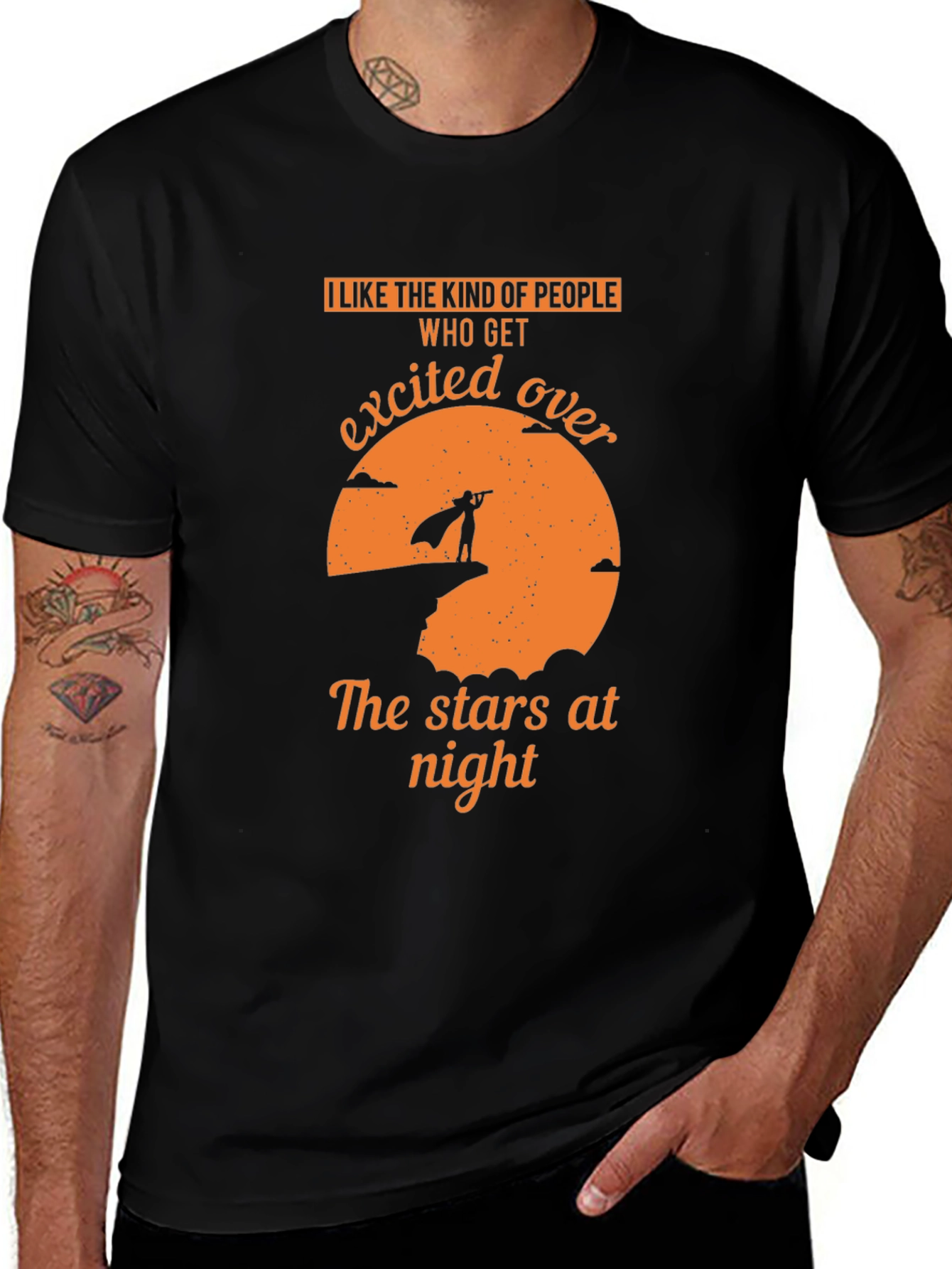 Excited Over Stars T-Shirt - Black
