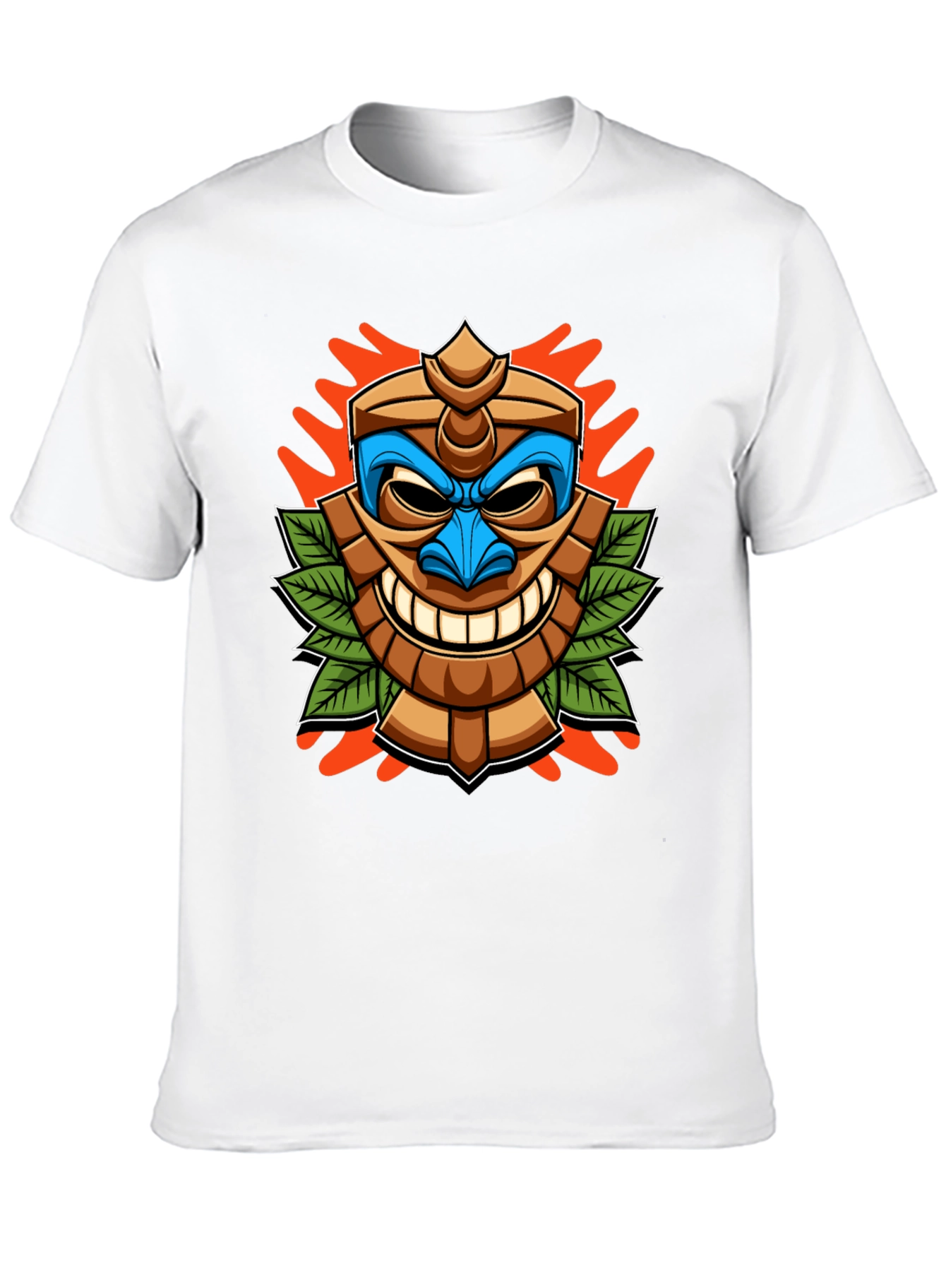 Fun Tiki Head Graphic T-Shirt