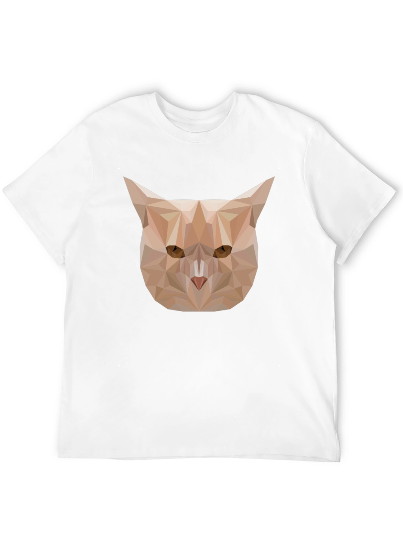 Geometric Cat Graphic Tee - Black