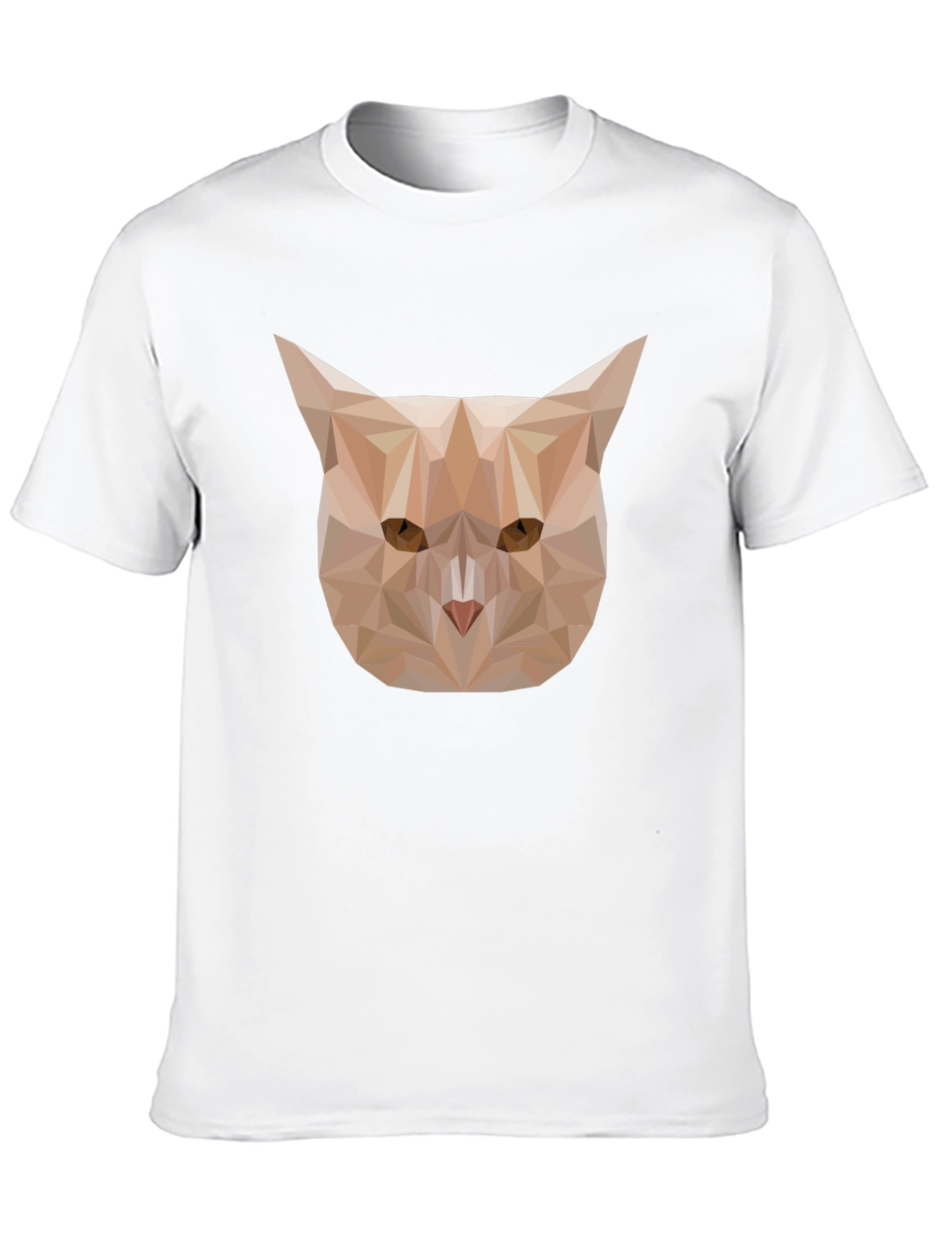 Geometric Cat Graphic Tee - Black