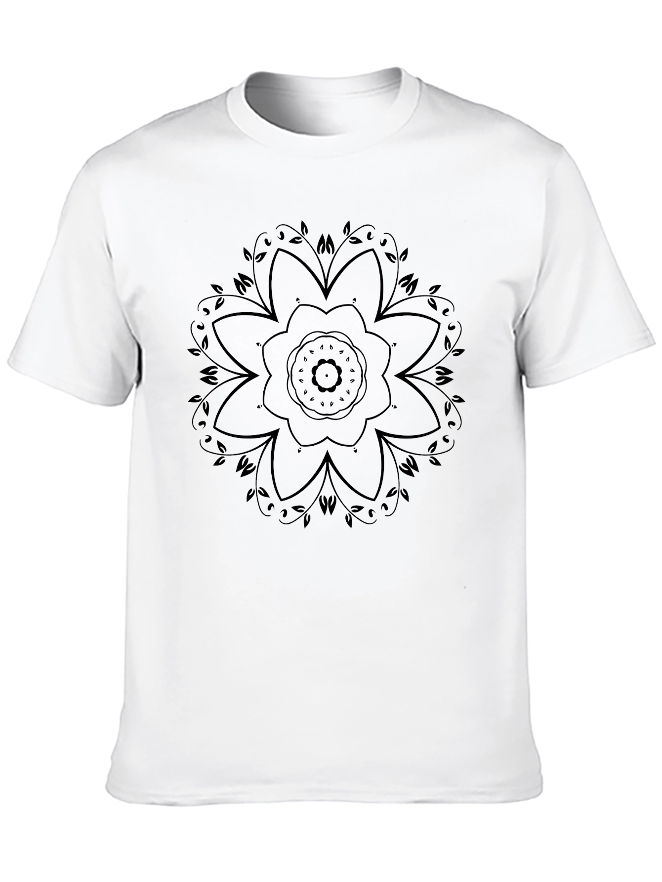Black Mandala Graphic Tee - Modern Casual Comfort