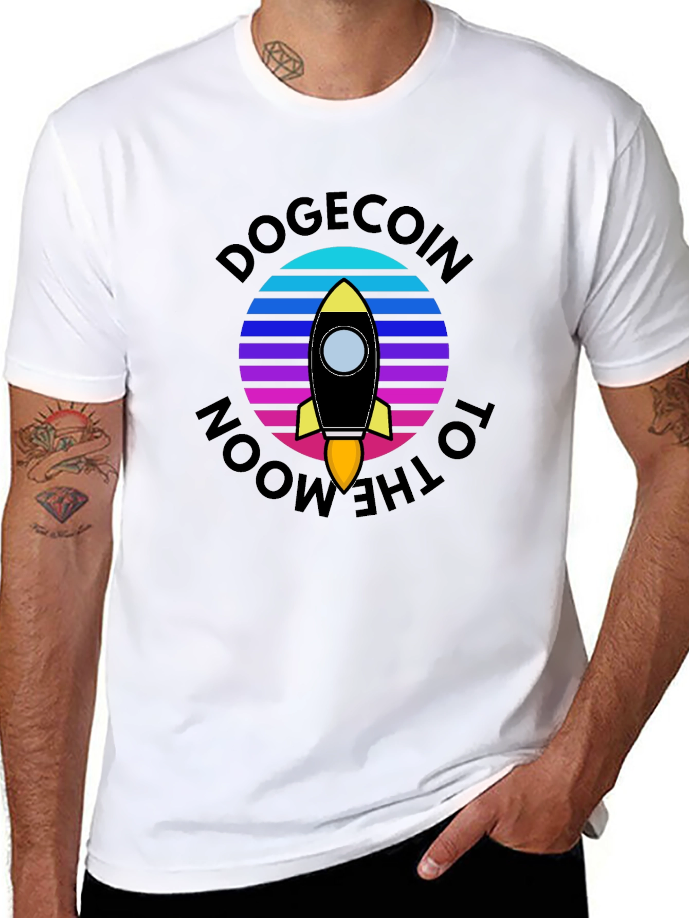 Dogecoin to the Moon Graphic Tee