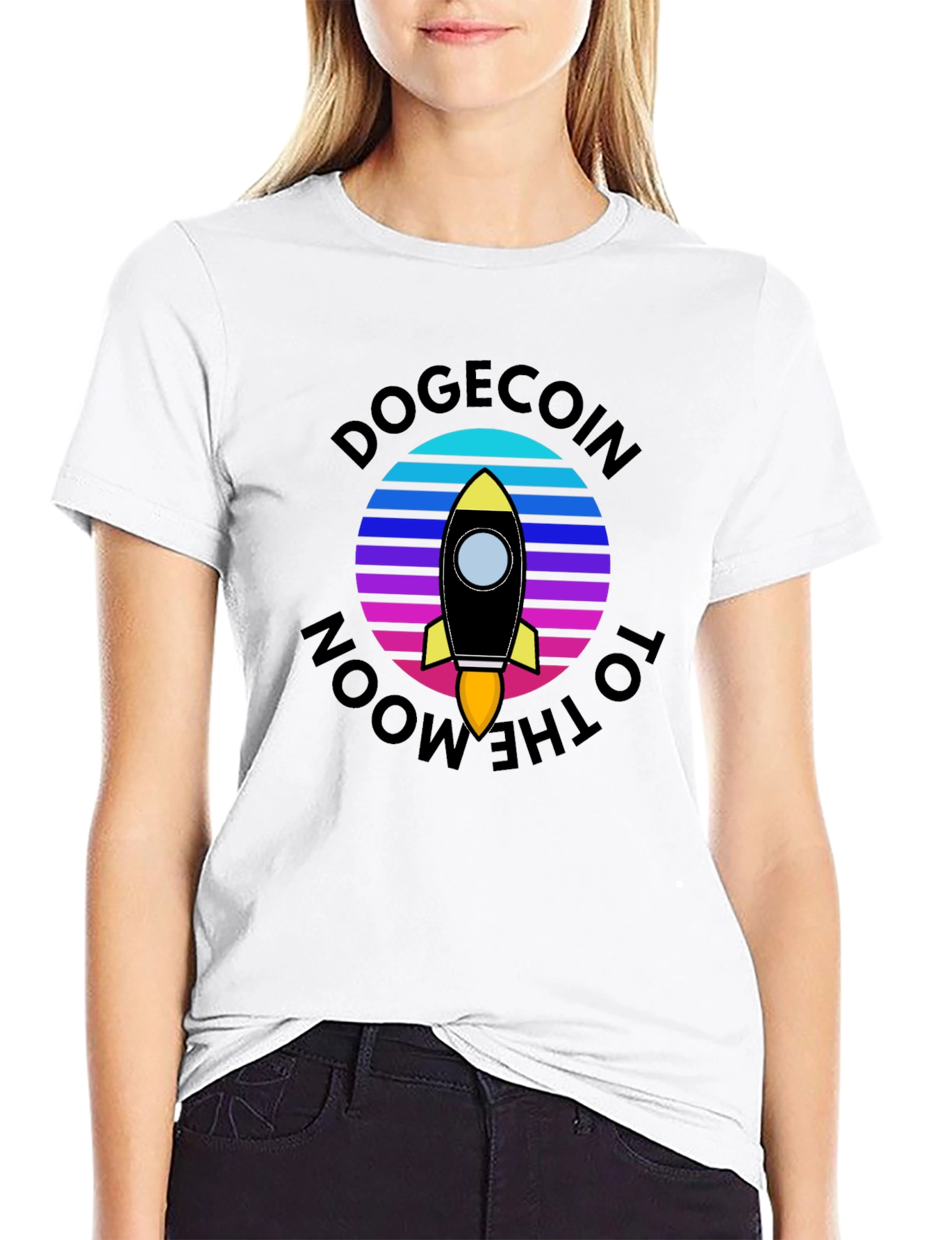 Dogecoin to the Moon Graphic Tee